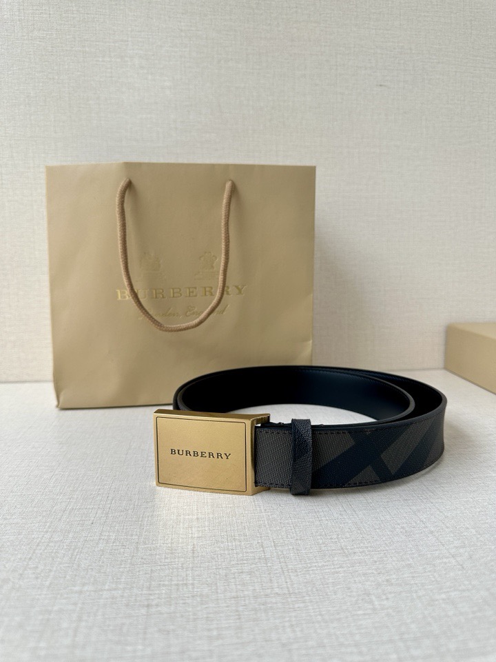 巴宝莉：原单质量，新款男士腰带 小牛皮皮带 专柜同步新款Burberry博柏利休闲款，宽度3.5cm