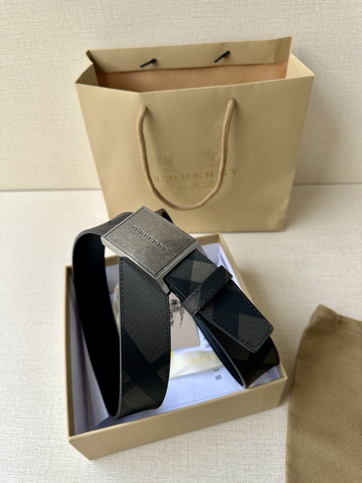 巴宝莉：原单质量，新款男士腰带 小牛皮皮带 专柜同步新款Burberry博柏利休闲款，宽度3.5cm