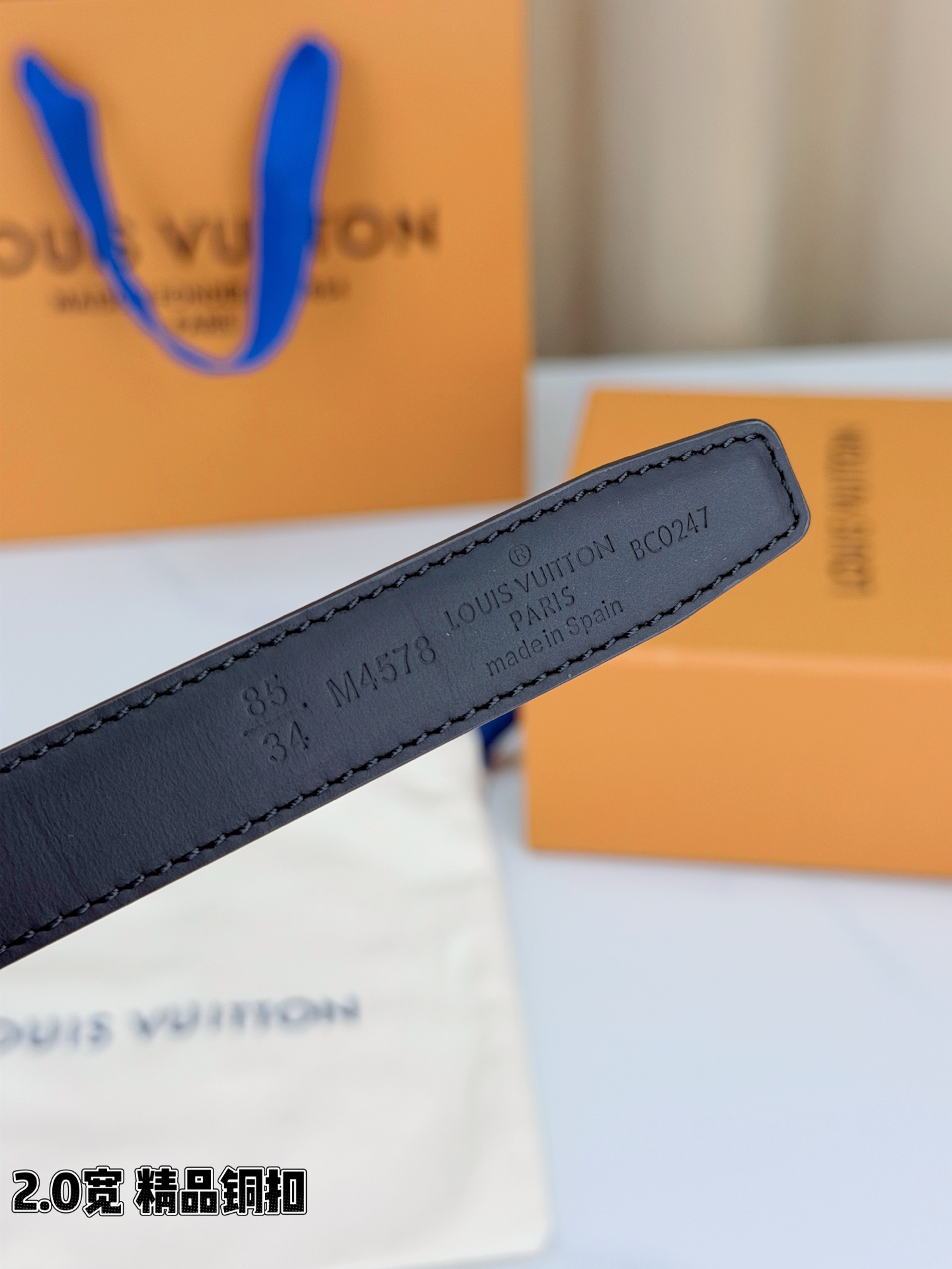 LV 2.0cm经典老花细腰带，深棕Monogram复古百搭，黑色珐琅四叶花铜扣酷飒精致，2.0cm细版