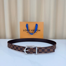 LV 3.4宽精品旋转铜扣腰带,棕棋盘格涂层帆布,复古格纹经典耐看;铆钉马蹄针扣金/银/古白/古金四色色可选,可旋转双面 LV 3.4宽精品旋转铜扣腰带,棕棋盘格涂层帆布,复古格纹经典耐看;铆钉马蹄针扣金/银/古白/古金四色色可选,可旋转双面