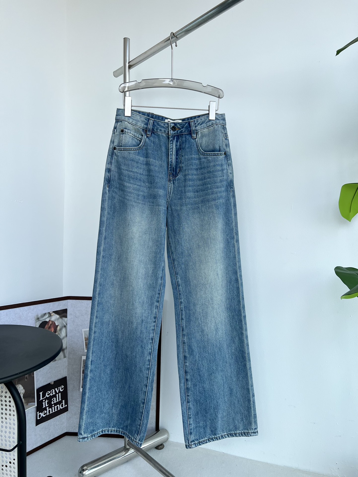 MiuMiu Abbigliamento Pantaloni Blu Denim Vintage Gamba larga