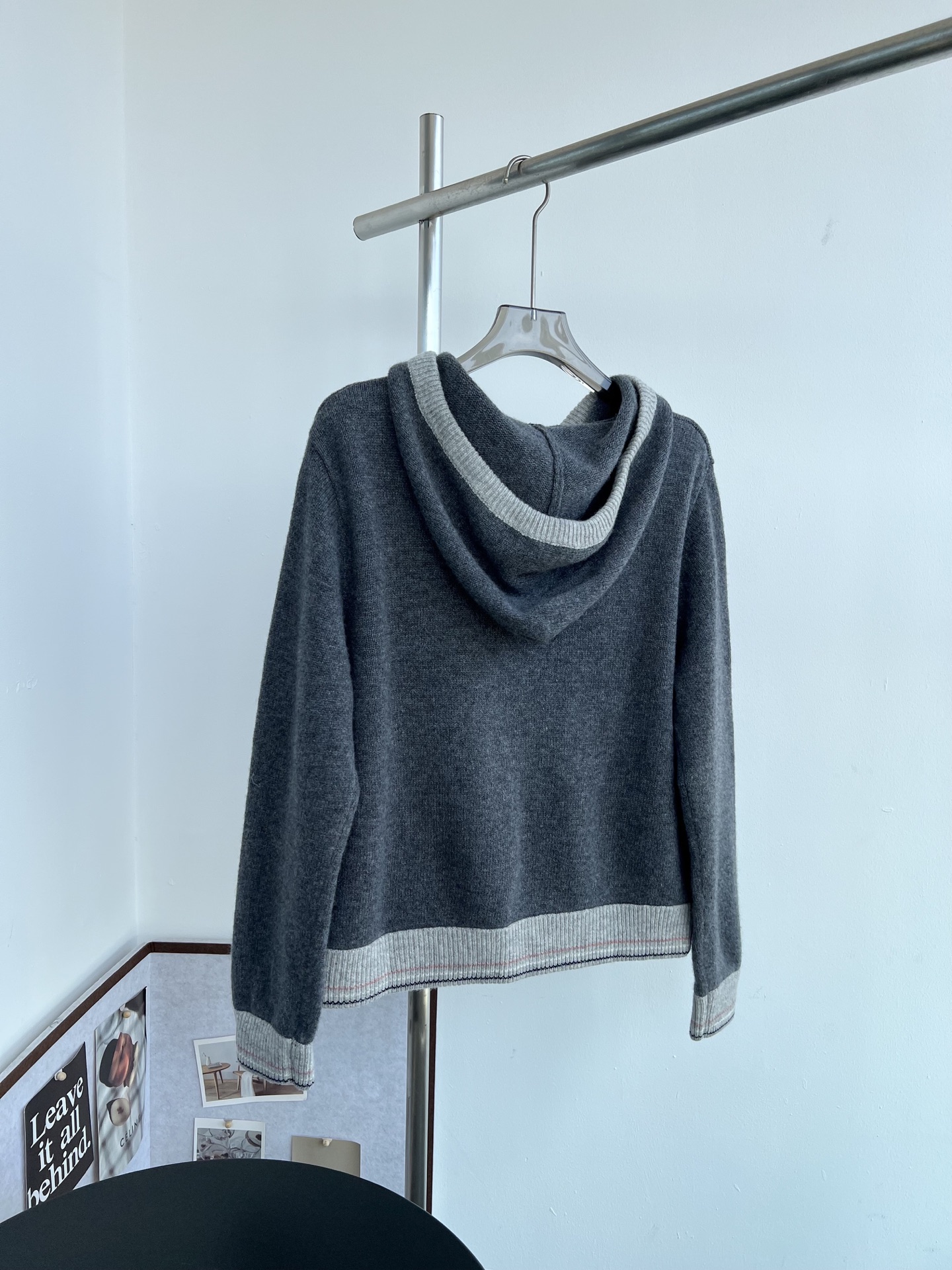 Striped Trim Zip-Up Wool-Cashmere Blend Knit Hoodie 5 i1757573983535 7442 0 3