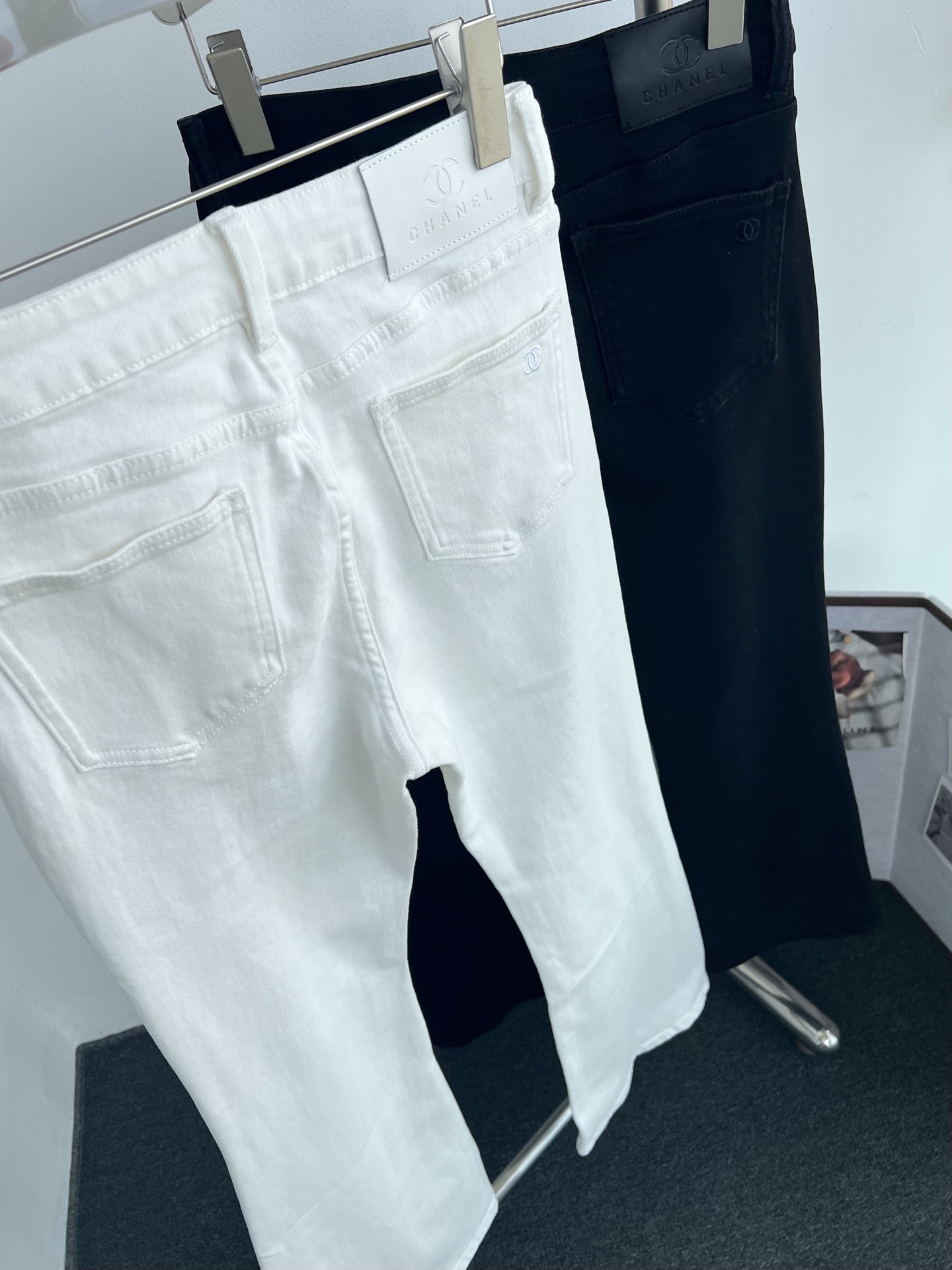 Chanel Women's Flared Jeans with CC Logo - Black Gray/White, S-XL 7 i1757752525478 2886 0 5