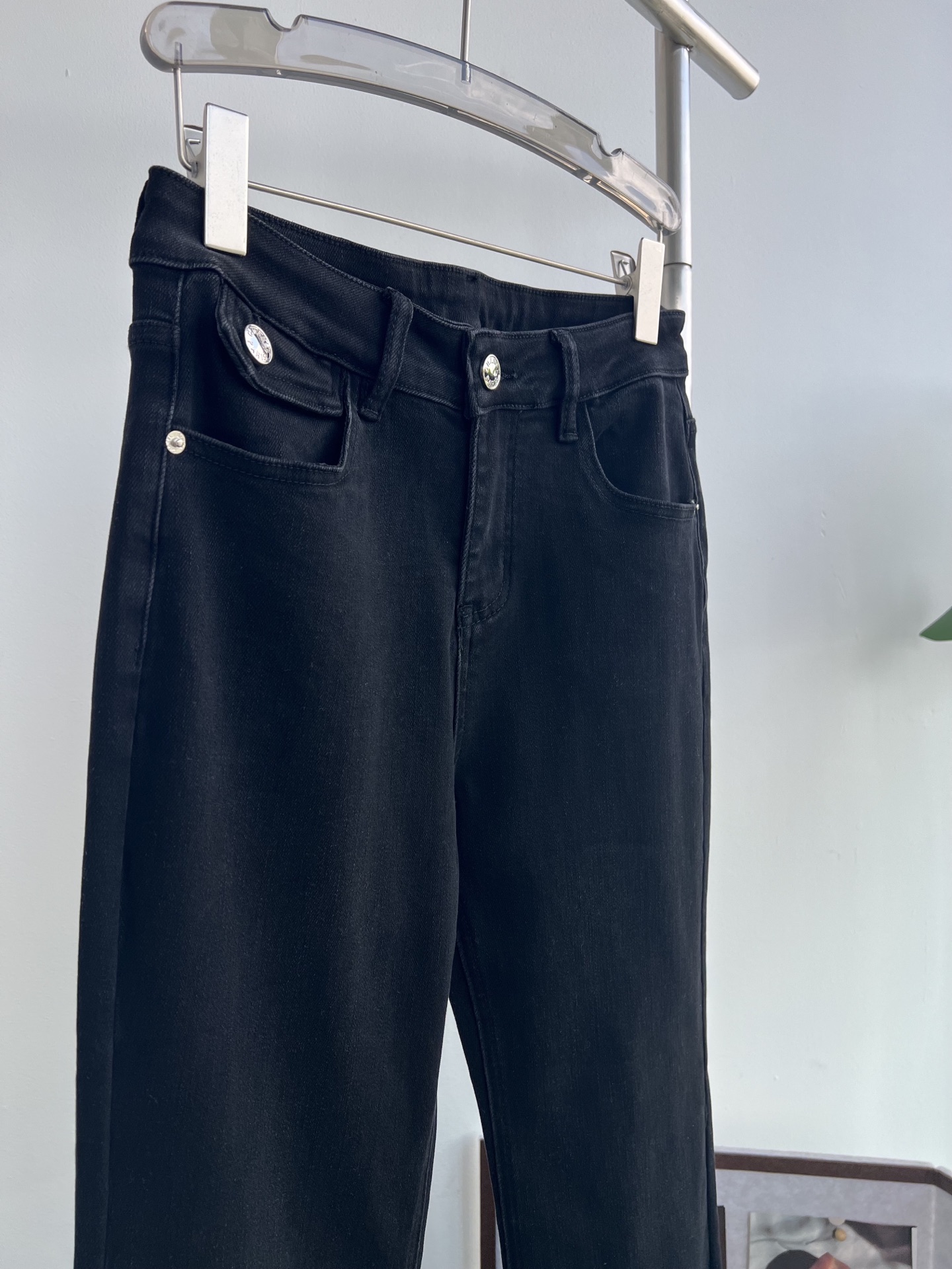 Chanel Women's Flared Jeans with CC Logo - Black Gray/White, S-XL 3 i1757752528825 9960 0 1