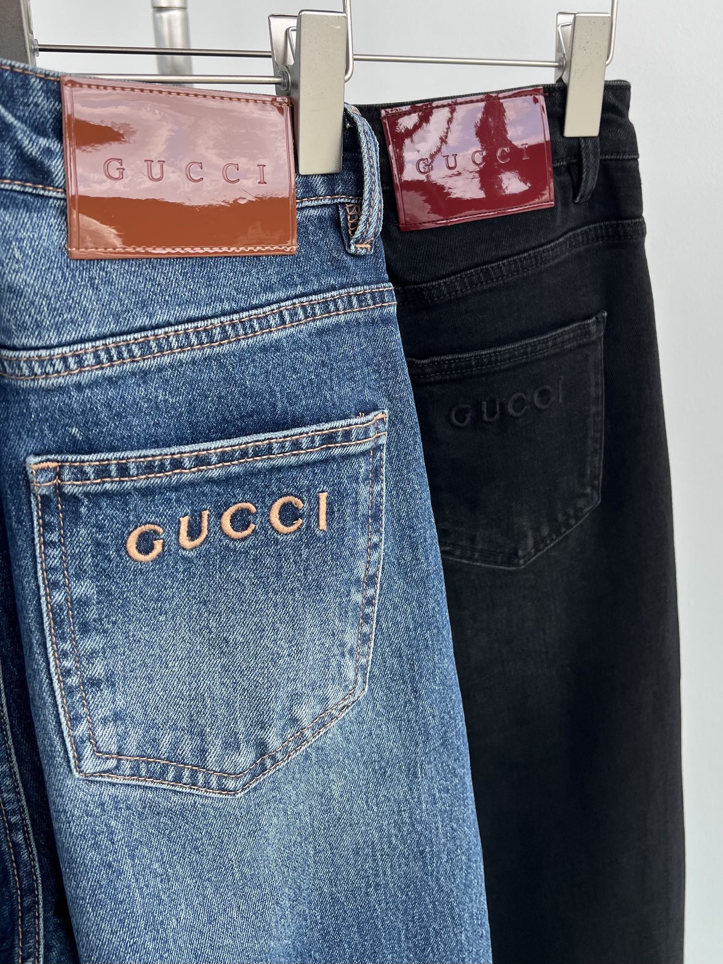 Logo Embroidered Straight Leg Jeans in Black Grey/Blue 7 i1759658918343 6655 0 5