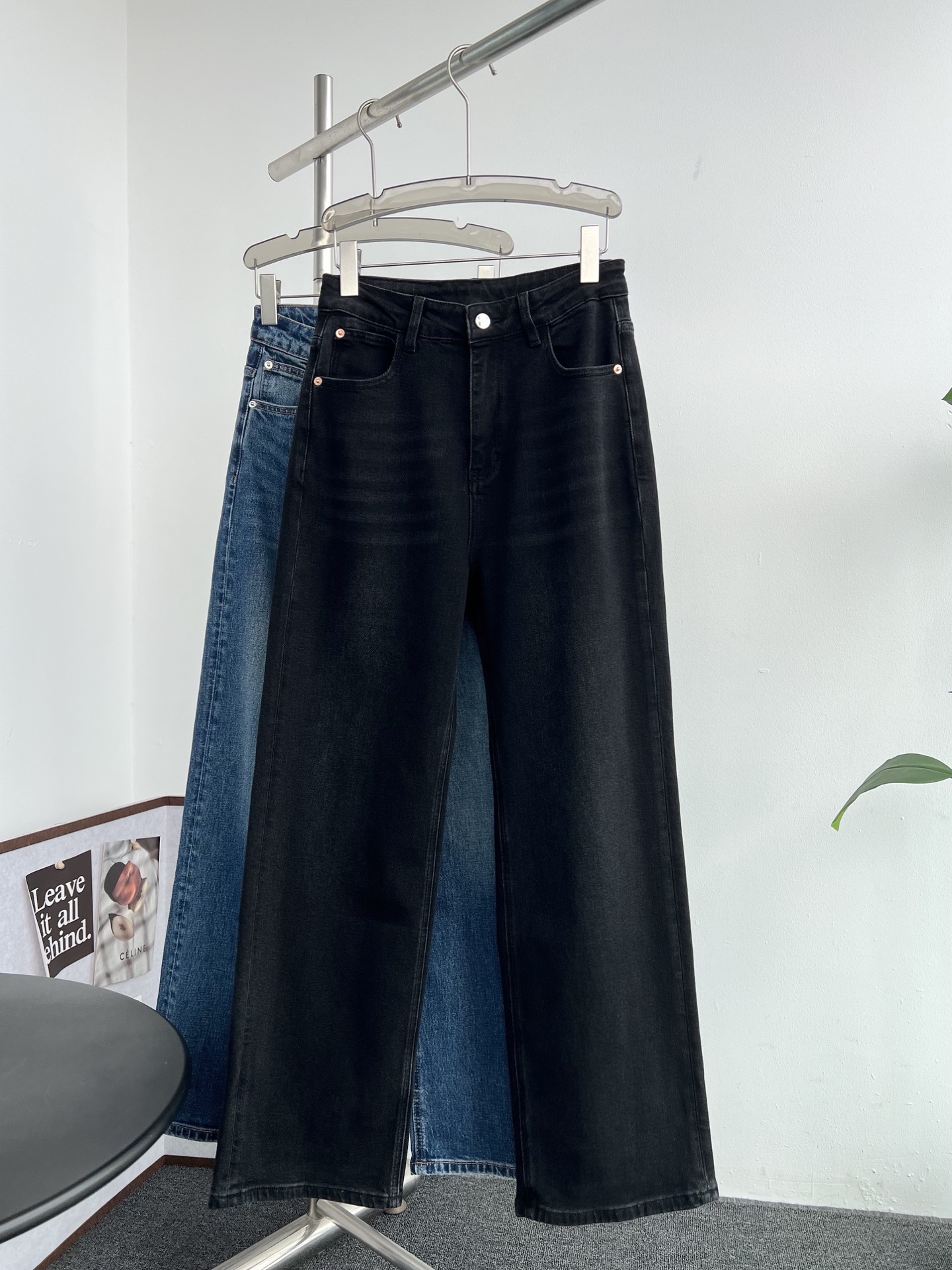 Logo Embroidered Straight Leg Jeans in Black Grey/Blue 2 i1759658923121 3262 0 0