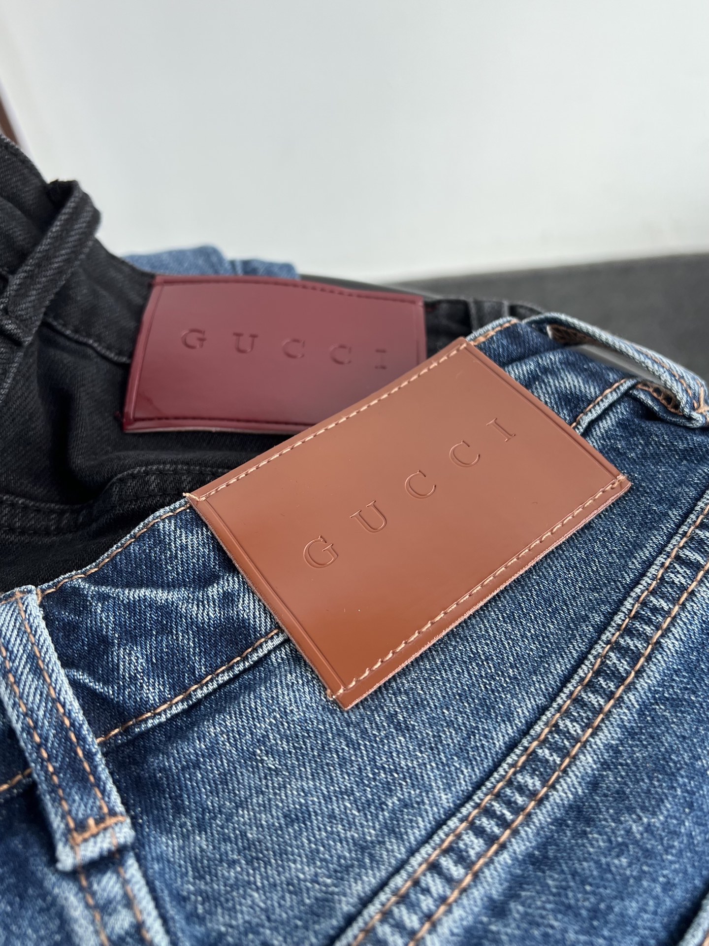 Logo Embroidered Straight Leg Jeans in Black Grey/Blue 9 i1759658923267 399 0 7