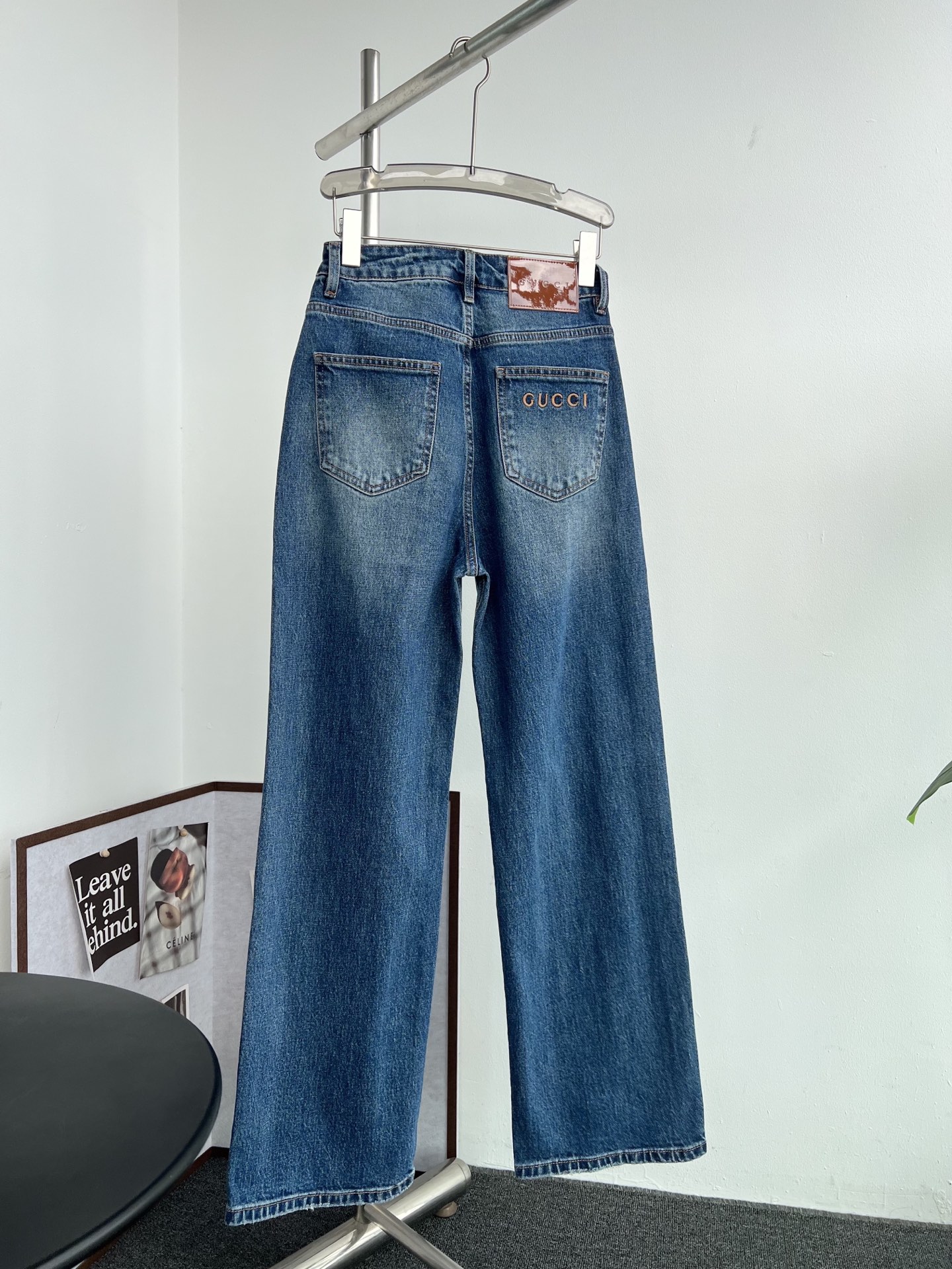 Gucci Embroidered Logo Straight Leg Jeans - Comfort & Style, Black Gray/Blue 5 i1759658948475 4440 0 3
