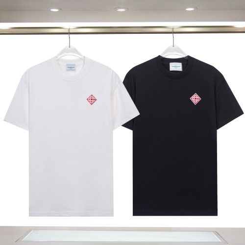Casablanca Men's Embroidered Logo Short Sleeve T-Shirt | Cotton Fabric 1 Casablanca Men's Embroidered Logo Short Sleeve T-Shirt | Cotton Fabric