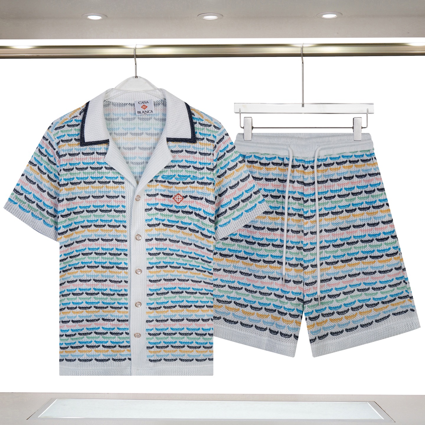 P70 318# C18# Casablanca 卡萨布兰卡 2026年新款 针织短袖 (套装) 码数： M L XL XXL 衣服318# P60 裤子C18# P55