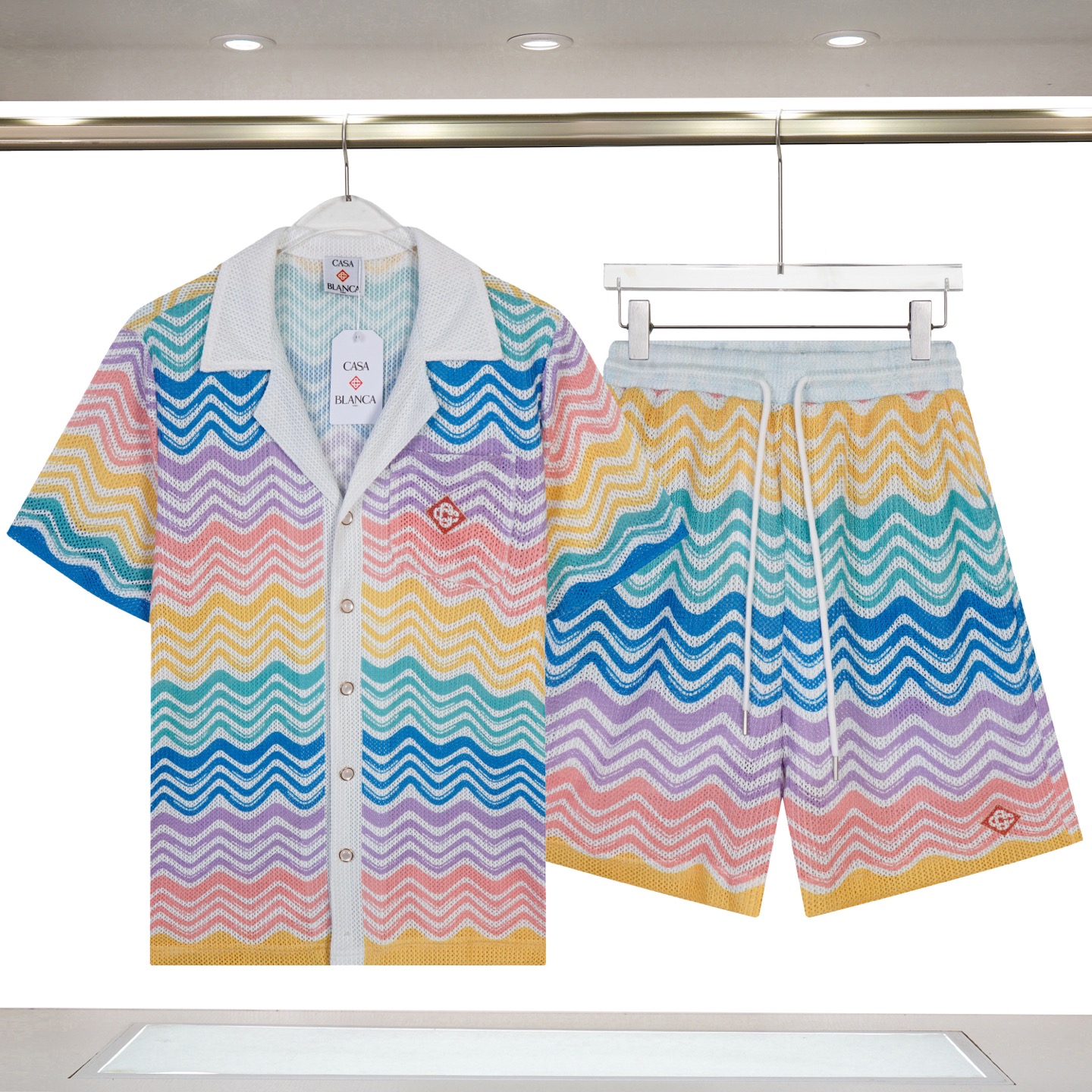 P75 316# C16# Casablanca 卡萨布兰卡 2026年新款 针织短袖 (套装) 码数： M L XL XXL 衣服316# P60 裤子C16# P55