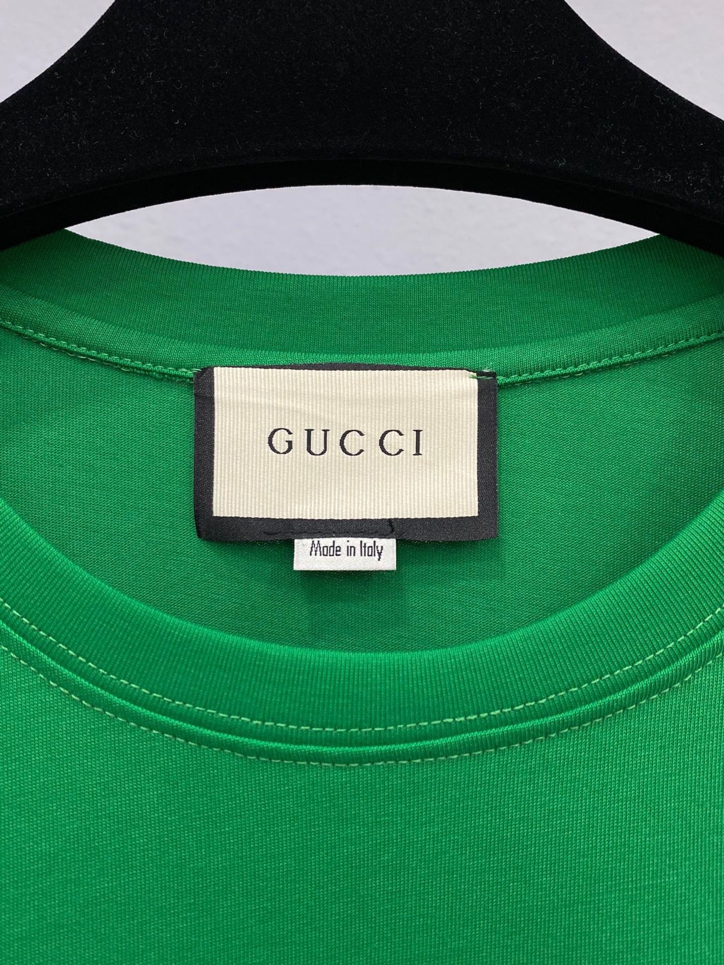 独家首发高端原单品质GU*CI24新款印花卡通搞怪蘑菇花朵logo字母绿T恤短袖印花可爱帅气又时髦的调调