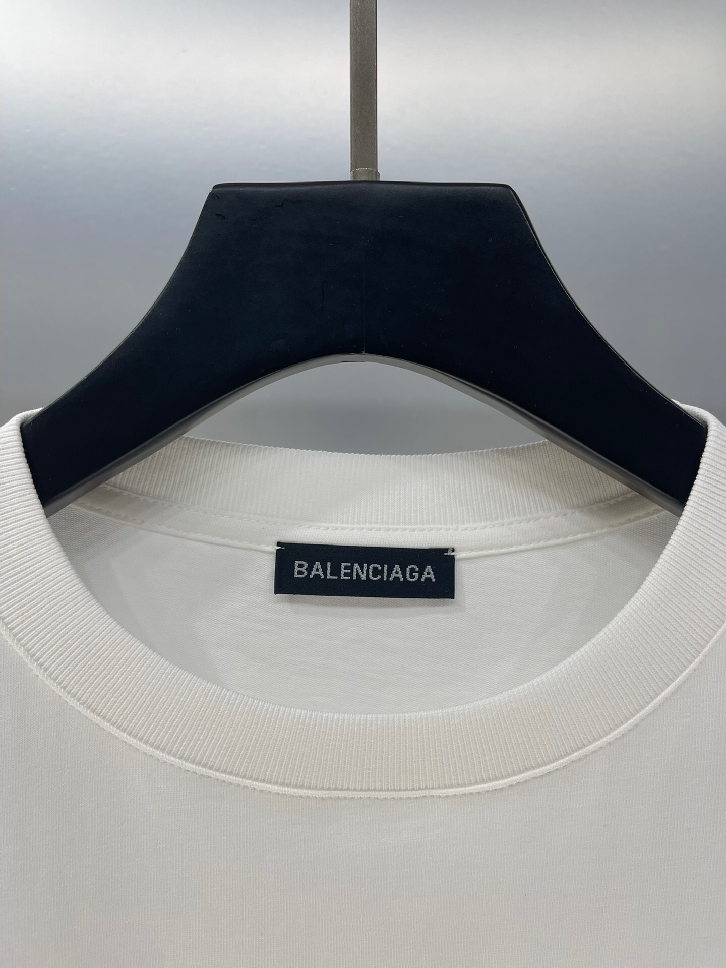 独家首发高端原单品质Balenci*ga24/新款胸前撞色logo字母圆领短袖T恤宽松版型男女同款！白色