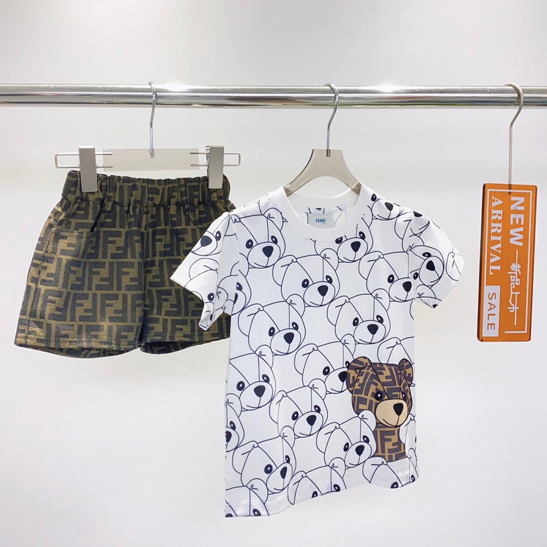 Fendi Kids White Bear Print Short Sleeve T-Shirt - Size 100-150 9 i1718254016 8583 0
