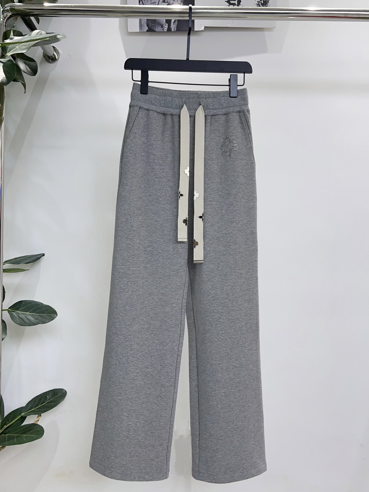 Louis Vuitton Women's Gray Wide Leg Sweatpants with Drawstring - S,M,L