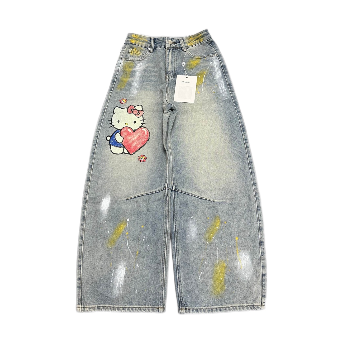 NO:136609,S-M-L for women, on sale in stock [Pick up the next day] Chan｜Heavy Ink Splash Cartoon Katie Cat Nostalgic Scimitar Pants Full code is in stock. It uses high-end customized fabrics, and the denim is very comfortable to wear. It has regular design and good inclusiveness. The color splicing adds visual charm. The pattern of the pants will be very delicate, which is a very good fabric. Denim has good moisture absorption and breathability, the cloth is soft and the feel is also very smooth, making it a favorite choice for everyone. Chanel, alexander wang19860909码数S-M-L 女款 现货发售【自取隔天】 Chan｜重工泼墨卡通凯蒂猫怀旧弯刀长裤 全码入库啦. 采用高端定制面料,牛仔穿起来非常舒适,常规设计,包容性好,色系拼接增添视觉魅力,而且裤子的纹路会非常细腻,是非常好的面料 牛仔具有良好的吸湿性和透气性,布面光泽柔和,手感也非常细滑,成为众人最爱的选择,,chanel,alexander wang,Men's clothing