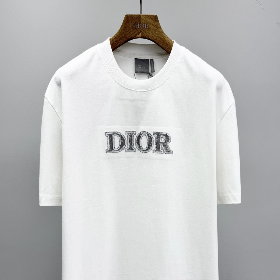 디올 로고 자수 남성 반팔 티셔츠 상세 이미지 3