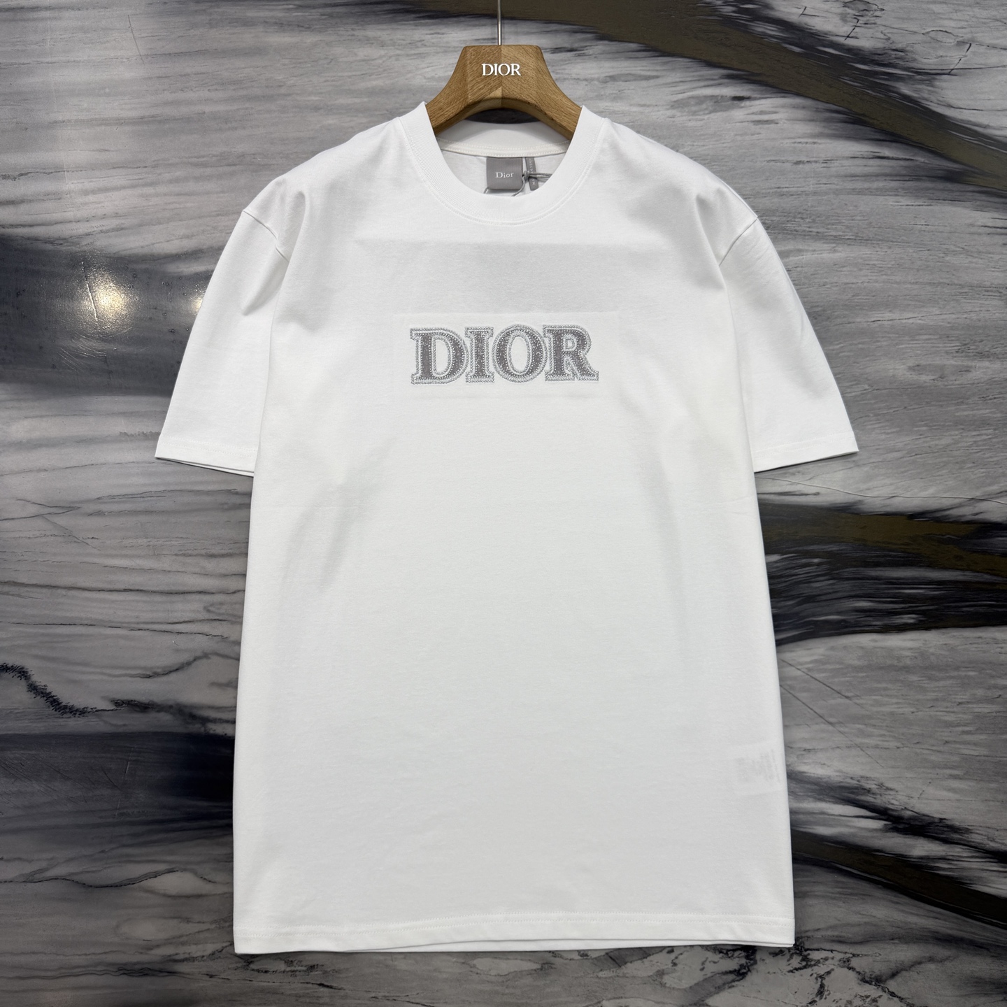 디올 로고 자수 남성 반팔 티셔츠 상세 이미지 4