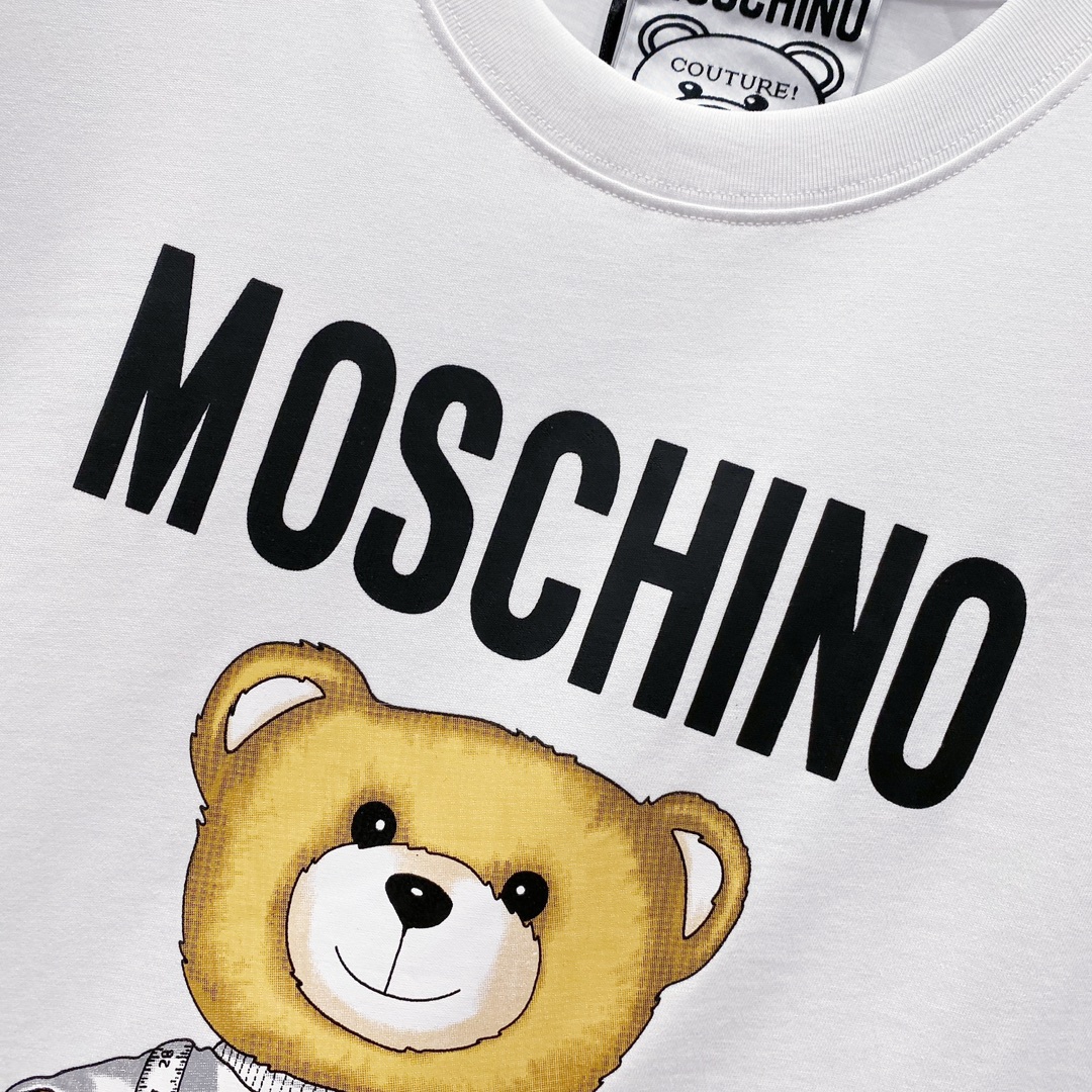 High-Quality Moschino Bear Logo T-Shirt in Black and White, XS-L Sizes Available - 图片 7