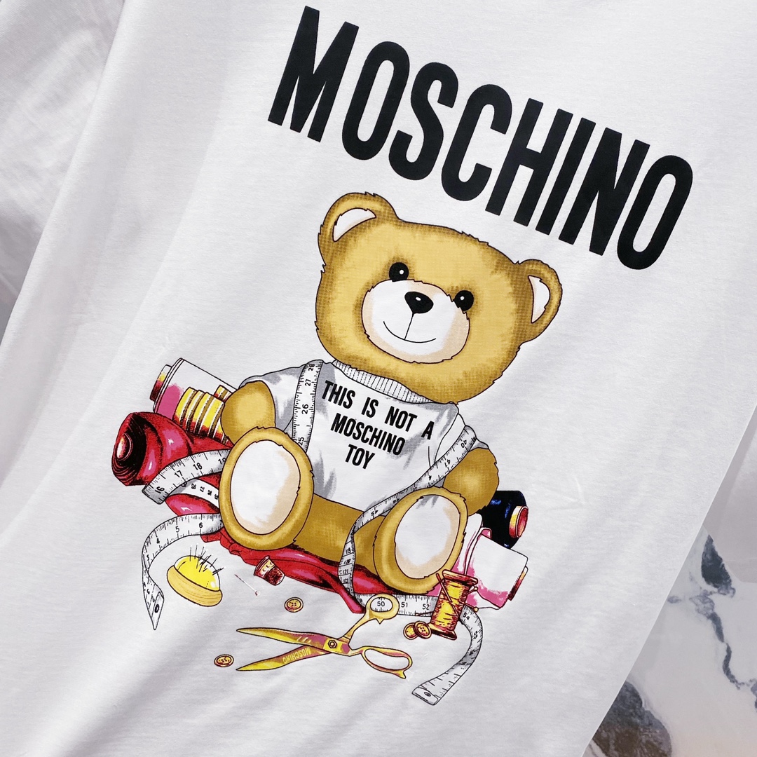 High-Quality Moschino Bear Logo T-Shirt in Black and White, XS-L Sizes Available - 图片 5
