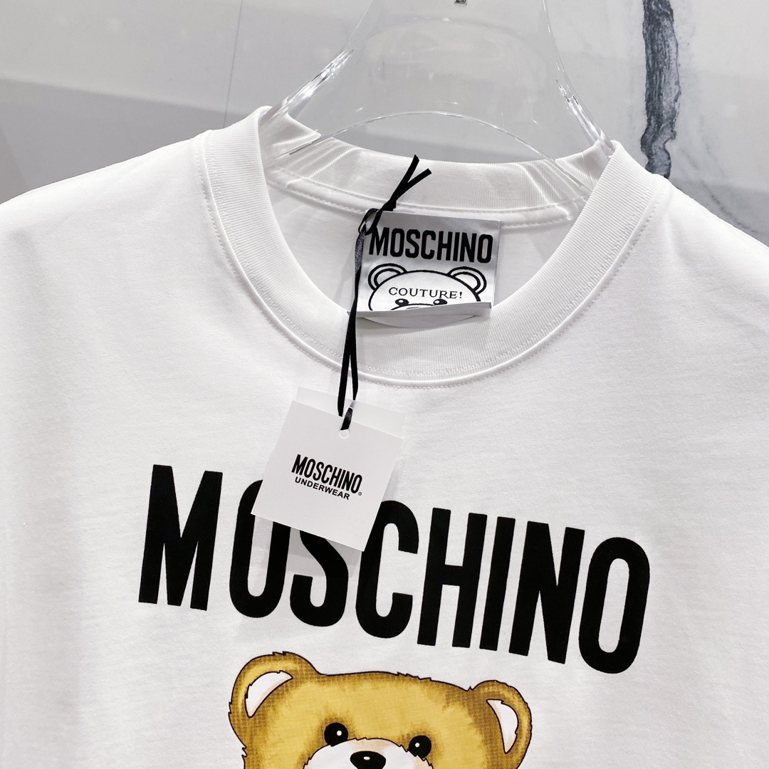 High-Quality Moschino Bear Logo T-Shirt in Black and White, XS-L Sizes Available - 图片 6