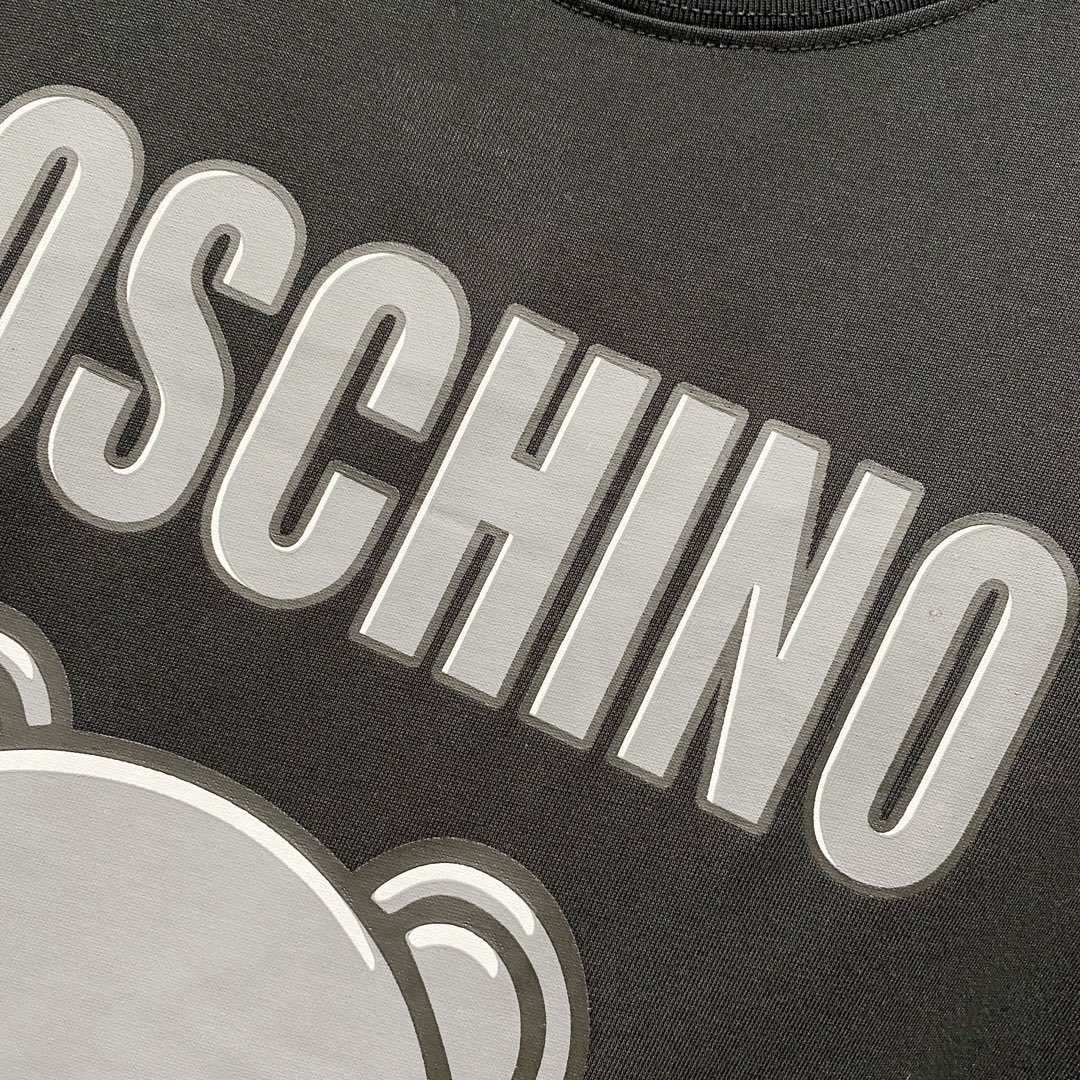High-Quality Moschino Grey Bear T-Shirt in 260g Fabric with Fashion Personality - 图片 6