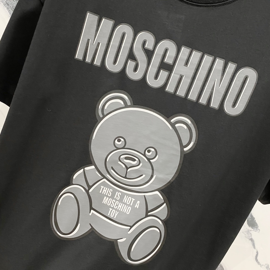 High-Quality Moschino Grey Bear T-Shirt in 260g Fabric with Fashion Personality - 图片 5