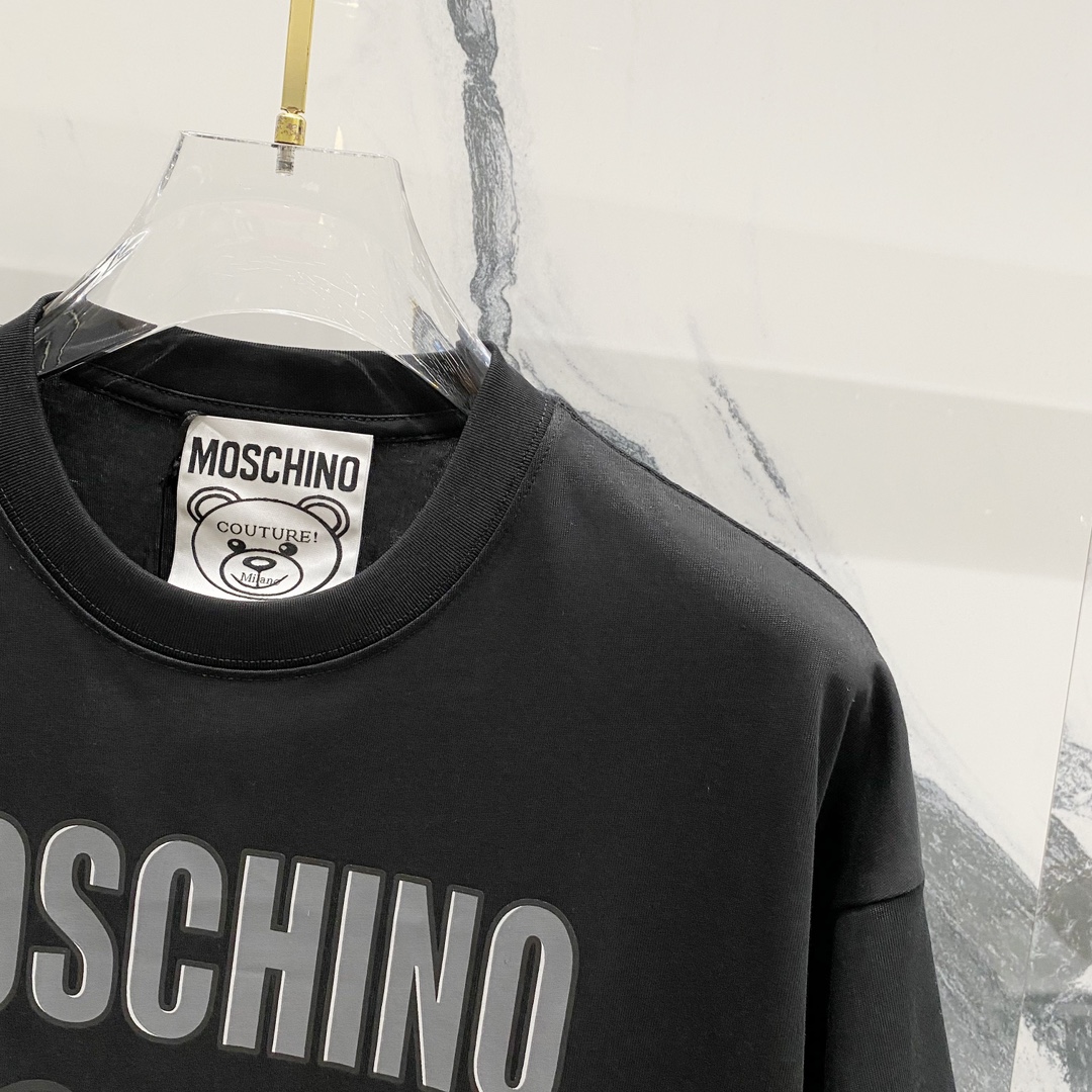 High-Quality Moschino Grey Bear T-Shirt in 260g Fabric with Fashion Personality - 图片 3