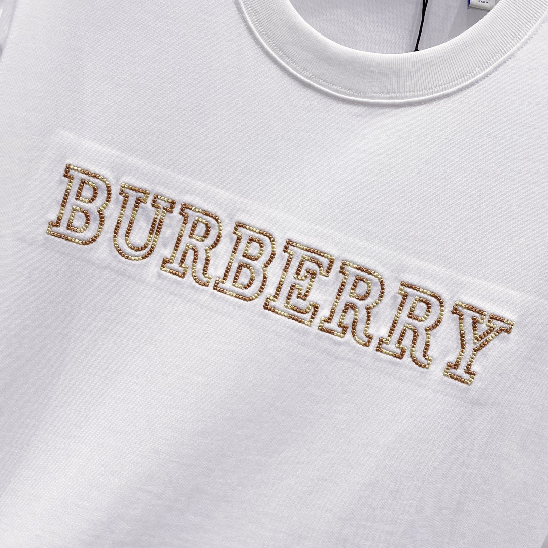 Burberry Logo Embroidered Cotton T-Shirt - Modern Fit 8 i1734284466 390 5