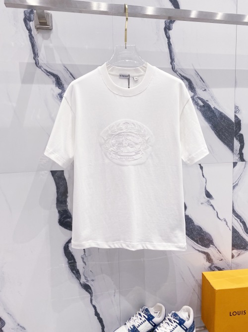 Burberry 320G Crew Neck Short Sleeve T-Shirt with Embroidered Logo