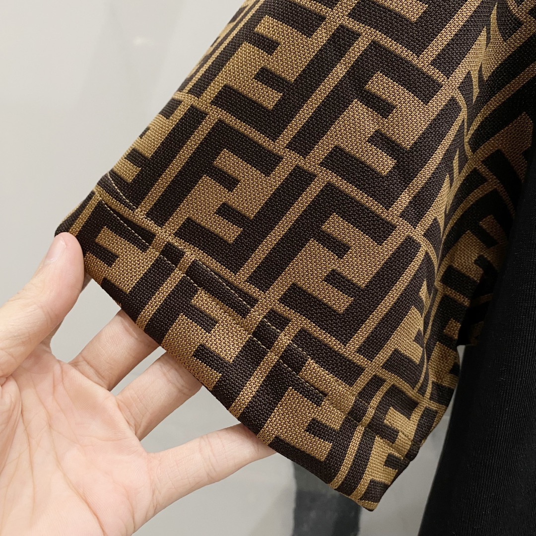 Fendi FF Logo Sleeve Cotton T-Shirt | Round Neck, Short Sleeve 7 i1734287209 7986 0