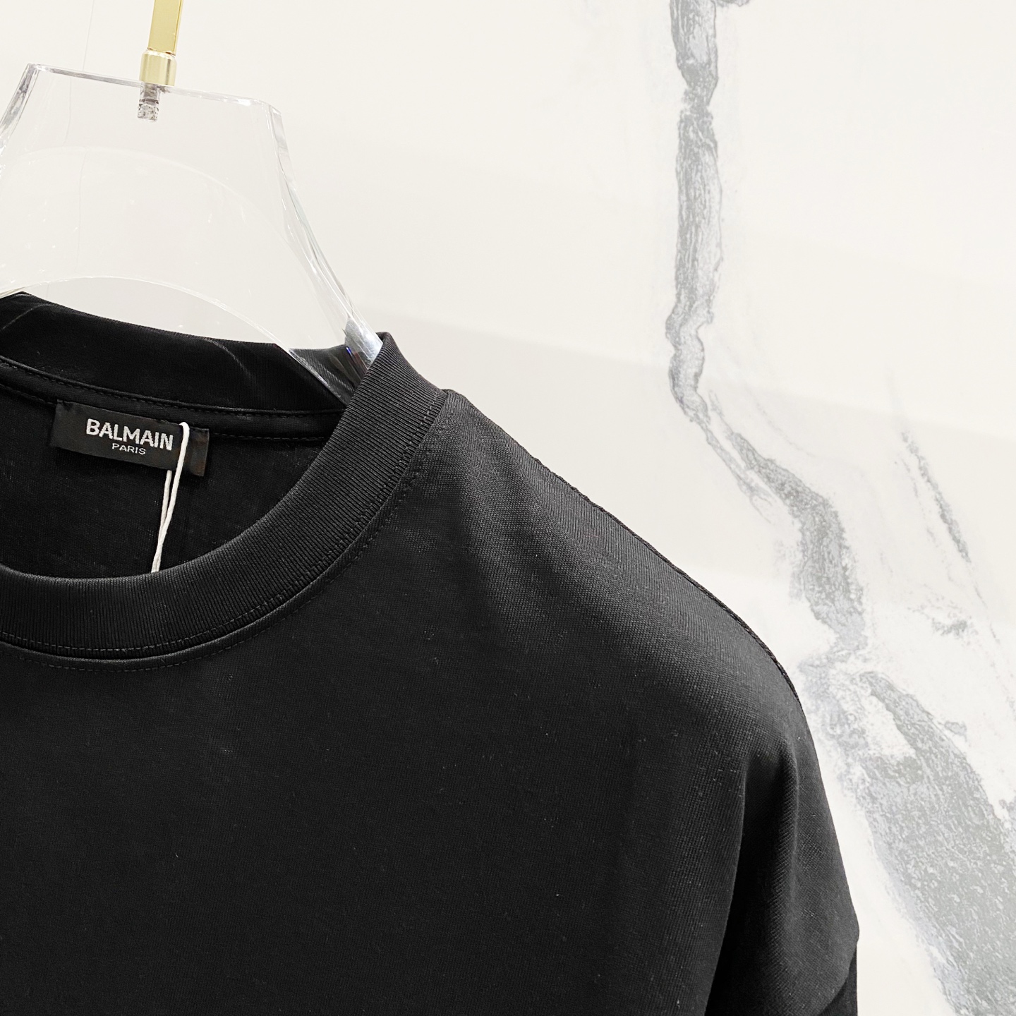 High-Quality Balmain Embroidered T-Shirt in Black and Almond Colors – XS-L Sizes - 图片 3