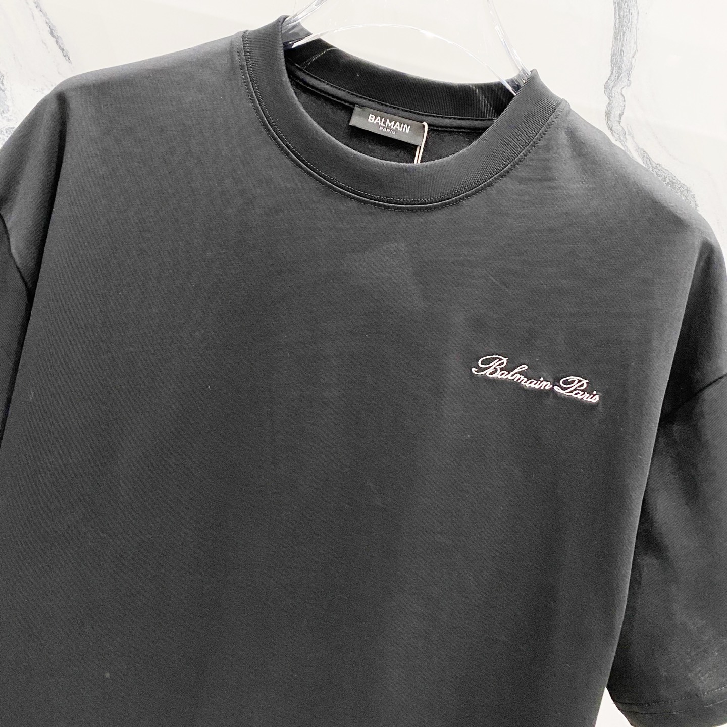 High-Quality Balmain Short Sleeve T-Shirt with Brand Logo Embroidery – Official Sync - 图片 5