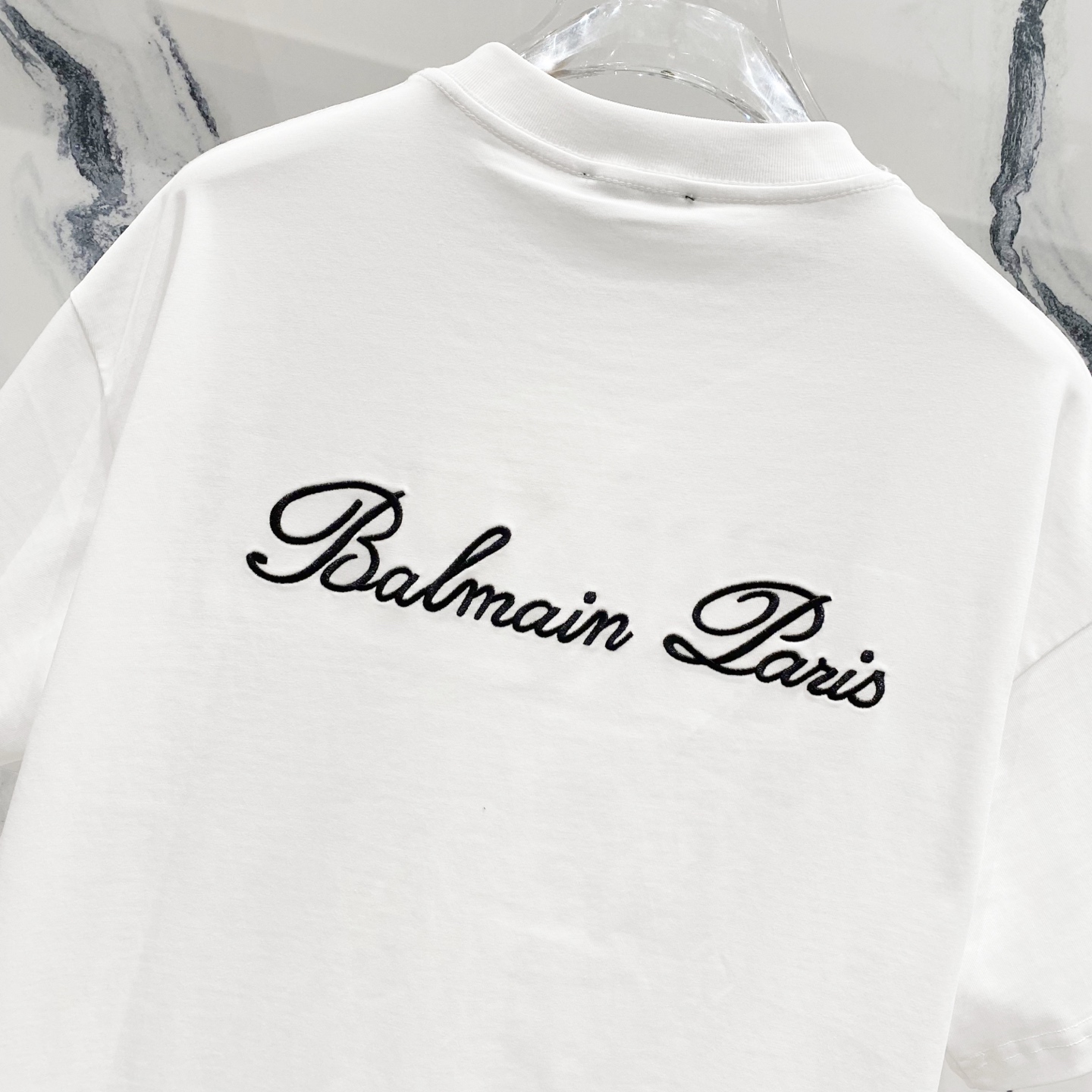 High-Quality Balmain Short Sleeve T-Shirt with Brand Logo Embroidery – Official Sync - 图片 7