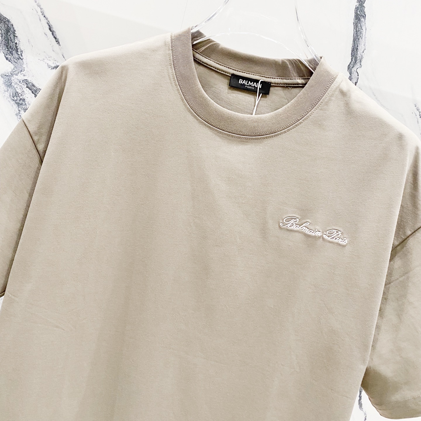 High-Quality Balmain Short Sleeve T-Shirt with Brand Logo Embroidery – Official Sync - 图片 5