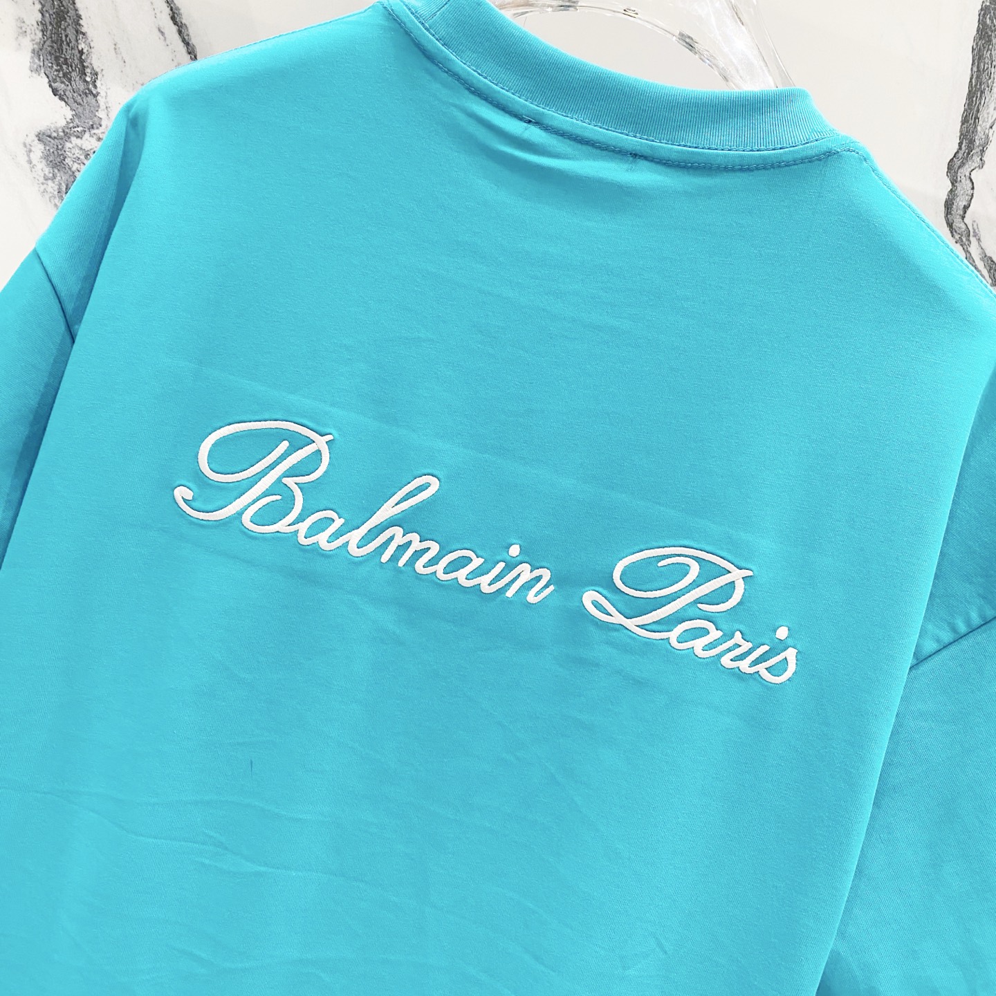 Balmain Short Sleeve T-Shirt: High-Quality Fashion with Logo Embroidery - 图片 7