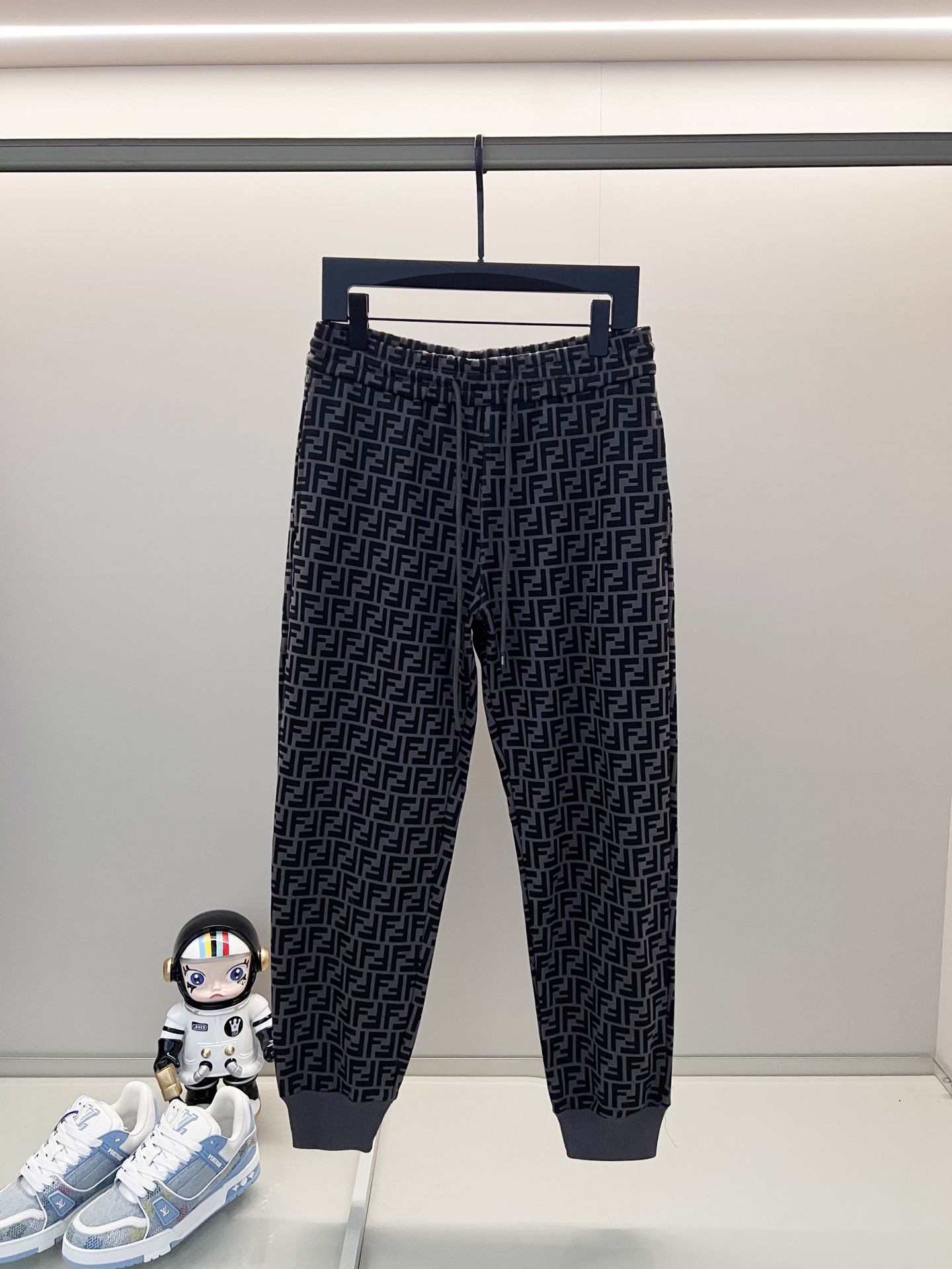 Fendi Navy Patterned Drawstring Pants