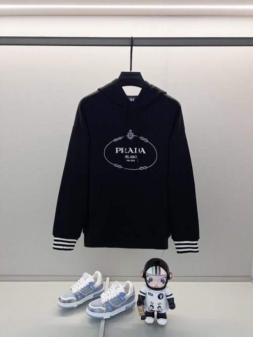 Prada Cotton Hoodie with Embroidered Logo - High Quality, Trendy, Unisex Design 1 Prada Cotton Hoodie with Embroidered Logo - High Quality, Trendy, Unisex Design