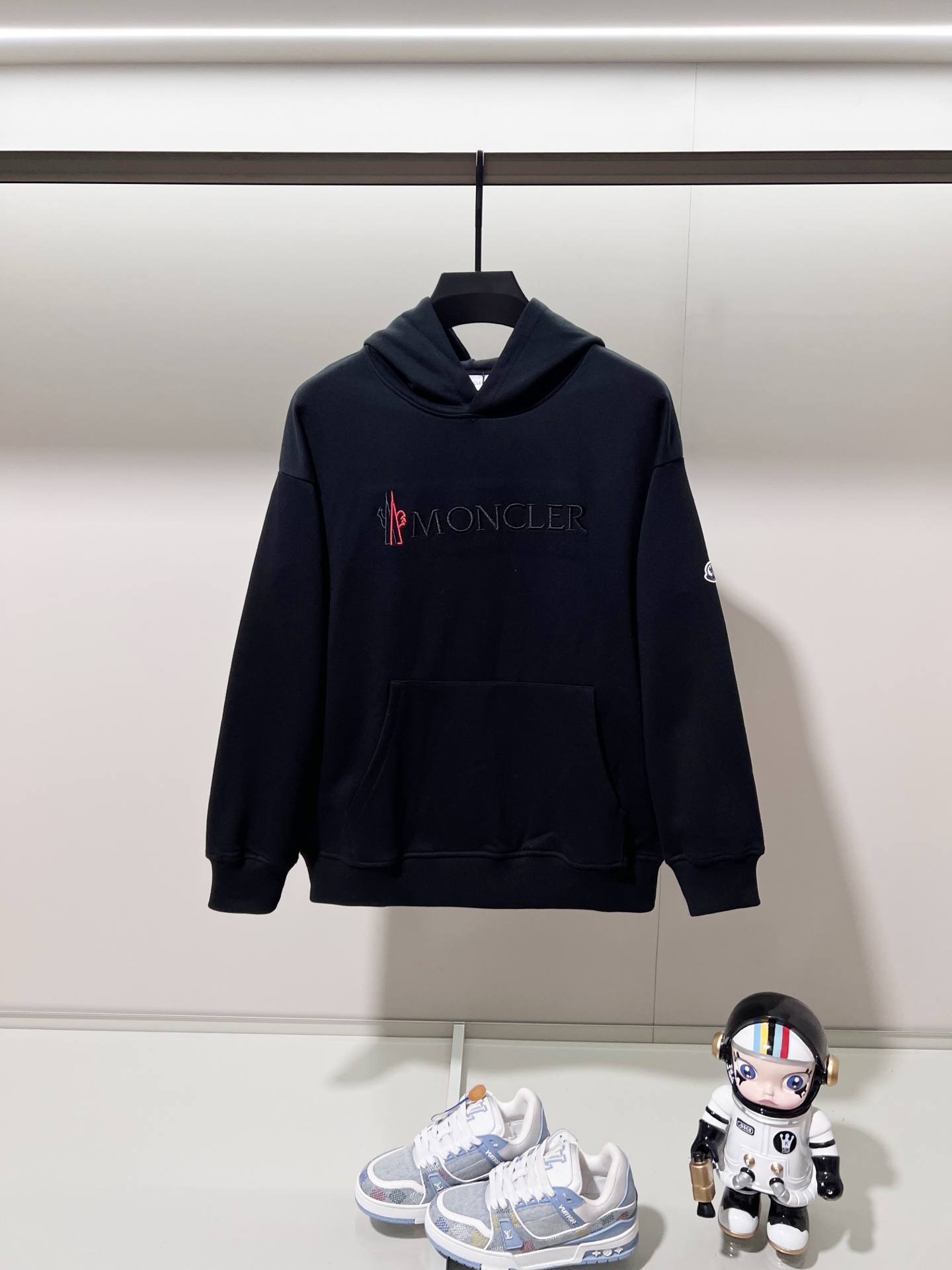Moncler Cotton Fleece Hoodie Color Block Embroidery Logo Arm Patch – High Quality