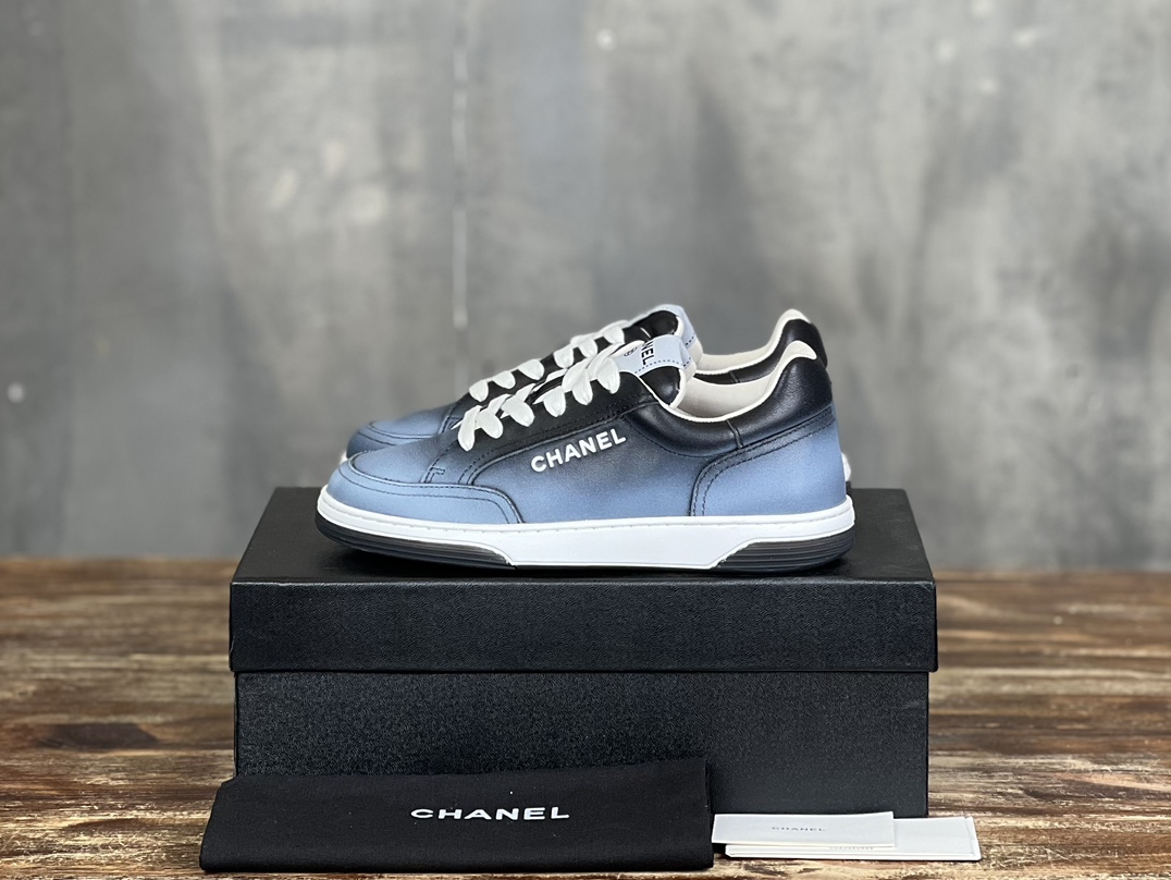 Chanel Shoes Sneakers Black White Women Chamois Cowhide Rubber Sheepskin Spring/Summer Collection Casual