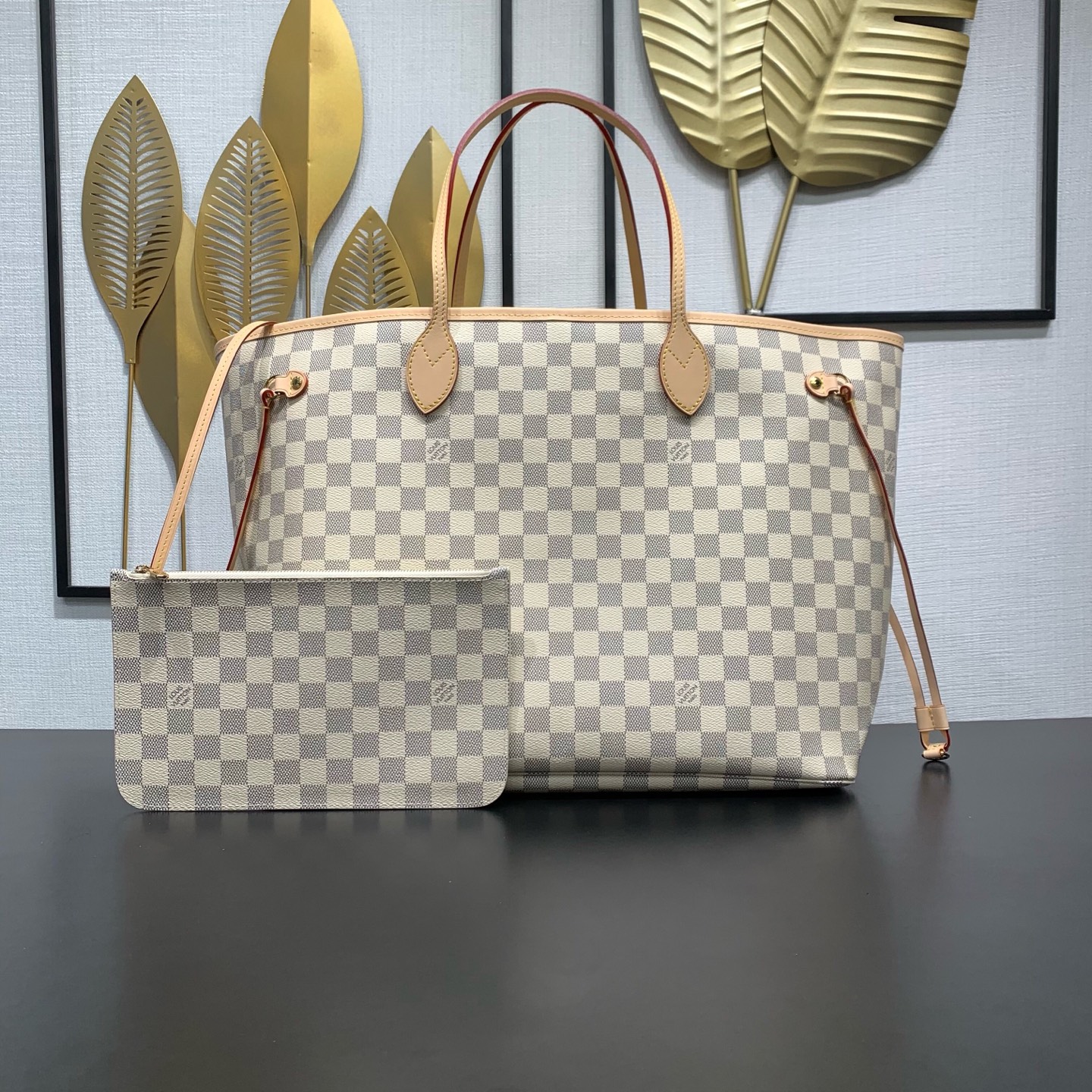 【顶级原单】 款号:N40602白里 带163芯片 本款 Neverfull 大号托特包为 Damier Azu 【顶级原单】 款号:N40602白里 带163芯片 本款 Neverfull 大号托特包为 Damier Azu