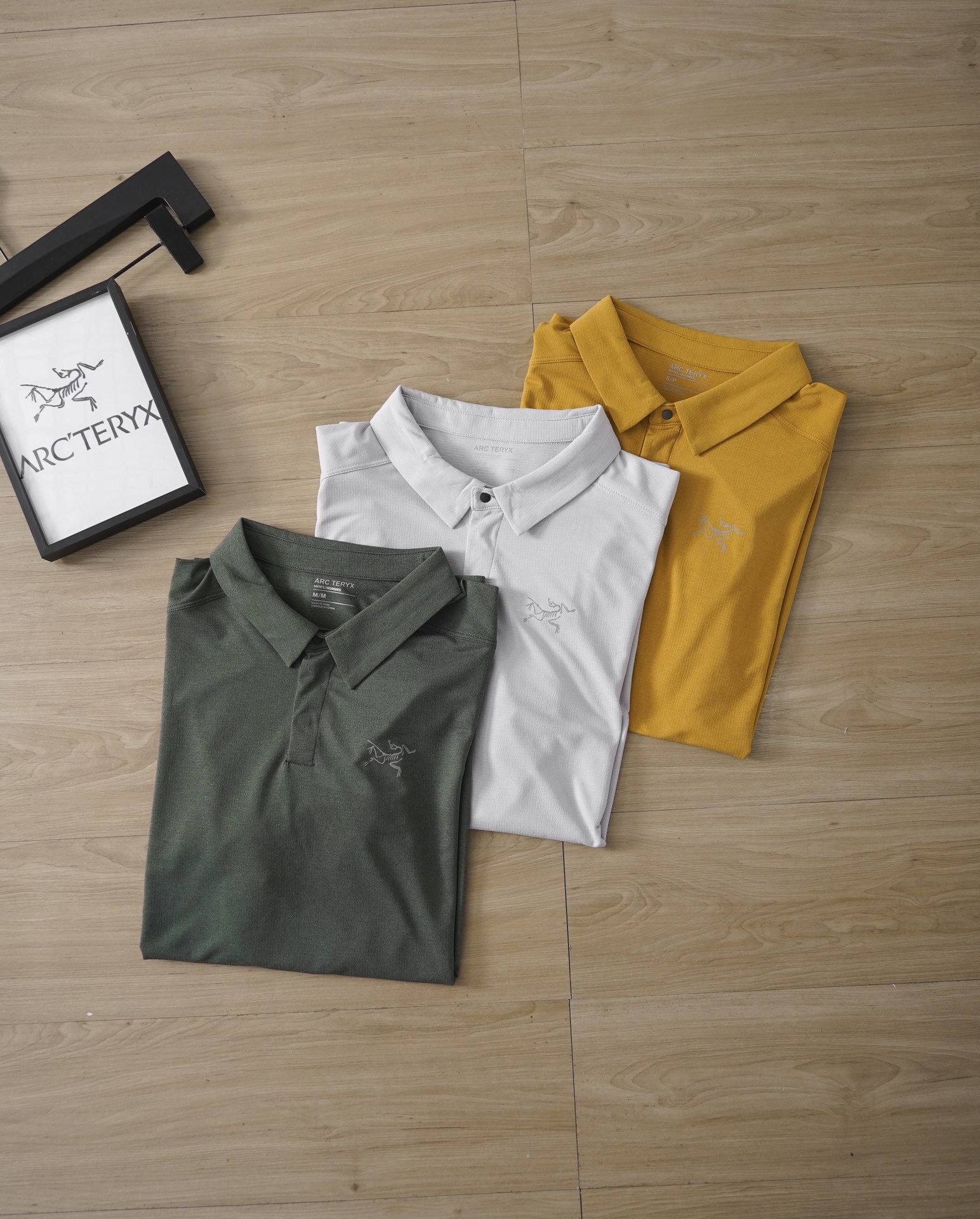 Arc’teryx Kleding Polo T-Shirt Groen Grijs Lichtgrijs Geel Katoen Breien Polyester Korte mouw