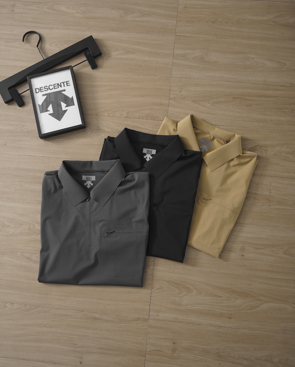 Nep AAA+
 Descente Kleding Polo Overhemden Zwart Grijs KhakiName Snel drogen