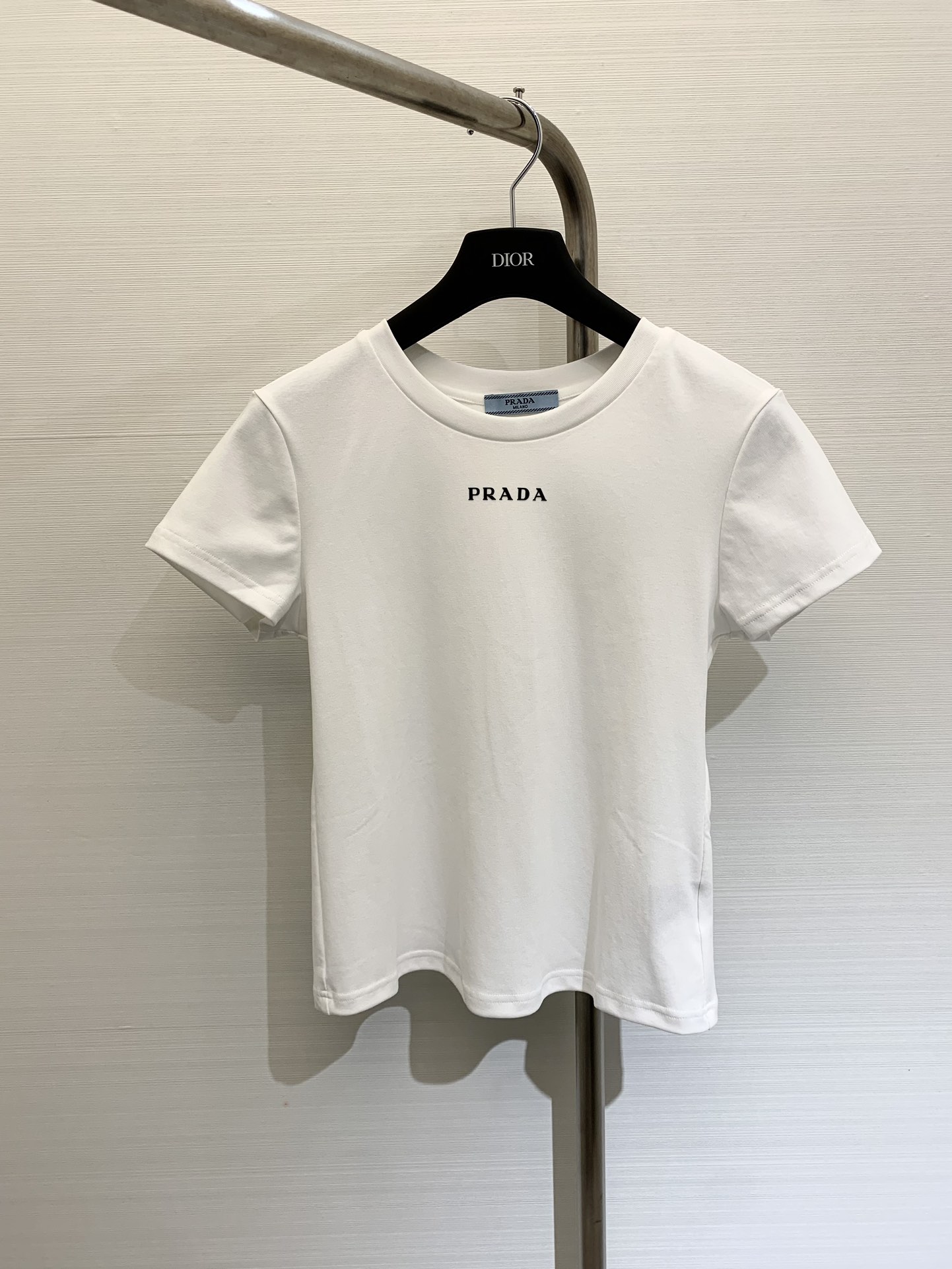 Prada Vêtements T-Shirt Noir Gris Blanc Série d’été Peu importe