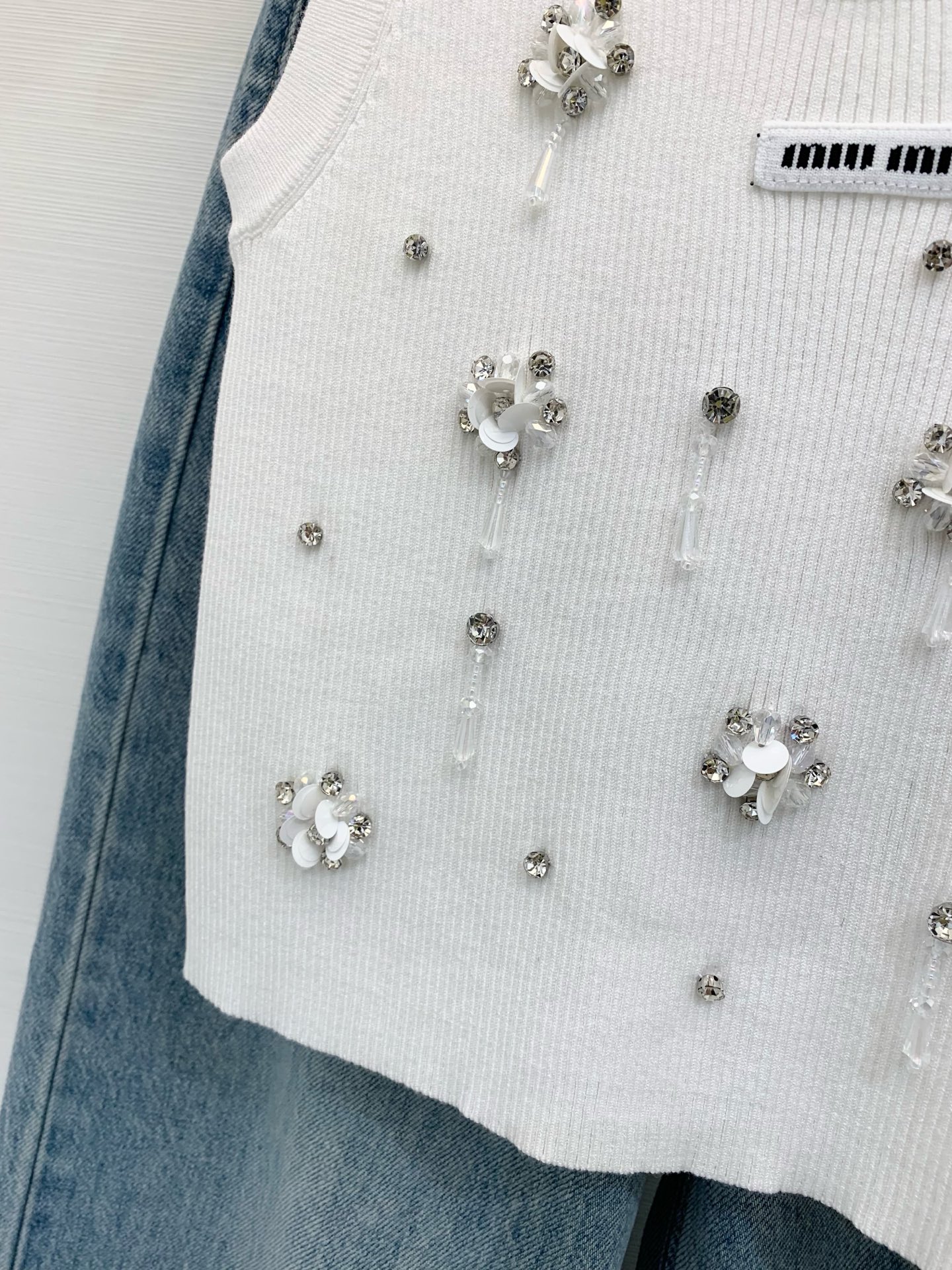 Miu Miu Rhinestone Embellished Vest - Handmade, Slim Fit, Versatile Style 6 i1745765407250 2832 0 4
