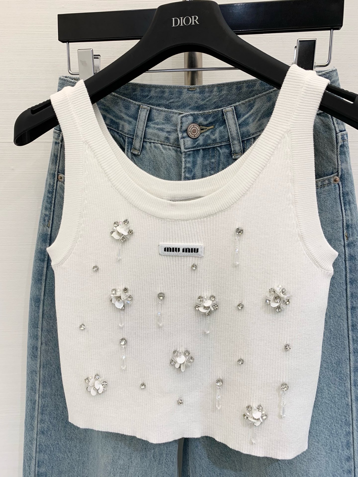 Miu Miu Rhinestone Embellished Vest - Handmade, Slim Fit, Versatile Style 3 i1745765408538 8321 0 1