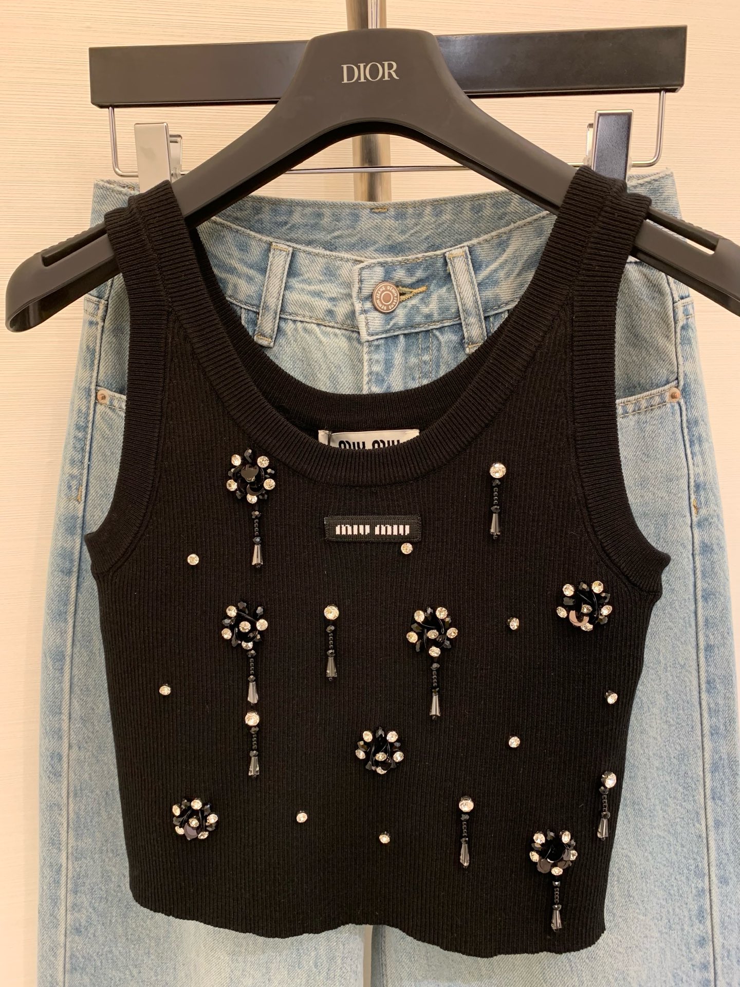 Miu Miu Rhinestone-Embellished Knit Top - Slim Fit, Versatile Style 3 i1745765595254 3521 0 1