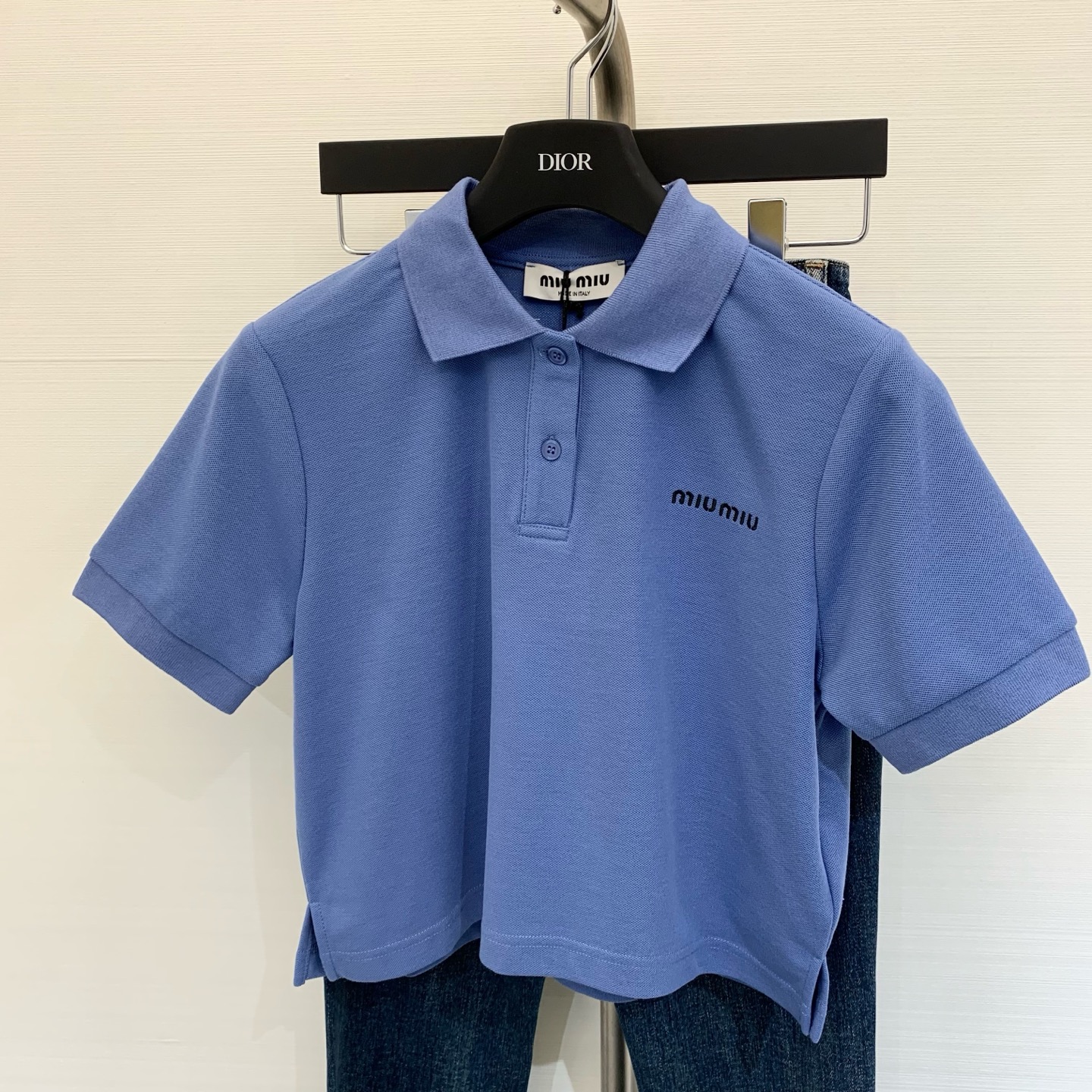 MIUUMIU 2025 Summer Polo T-Shirt, High Waist, Embroidered, Breathable Cotton 2 i1746168140543 3906 0 0