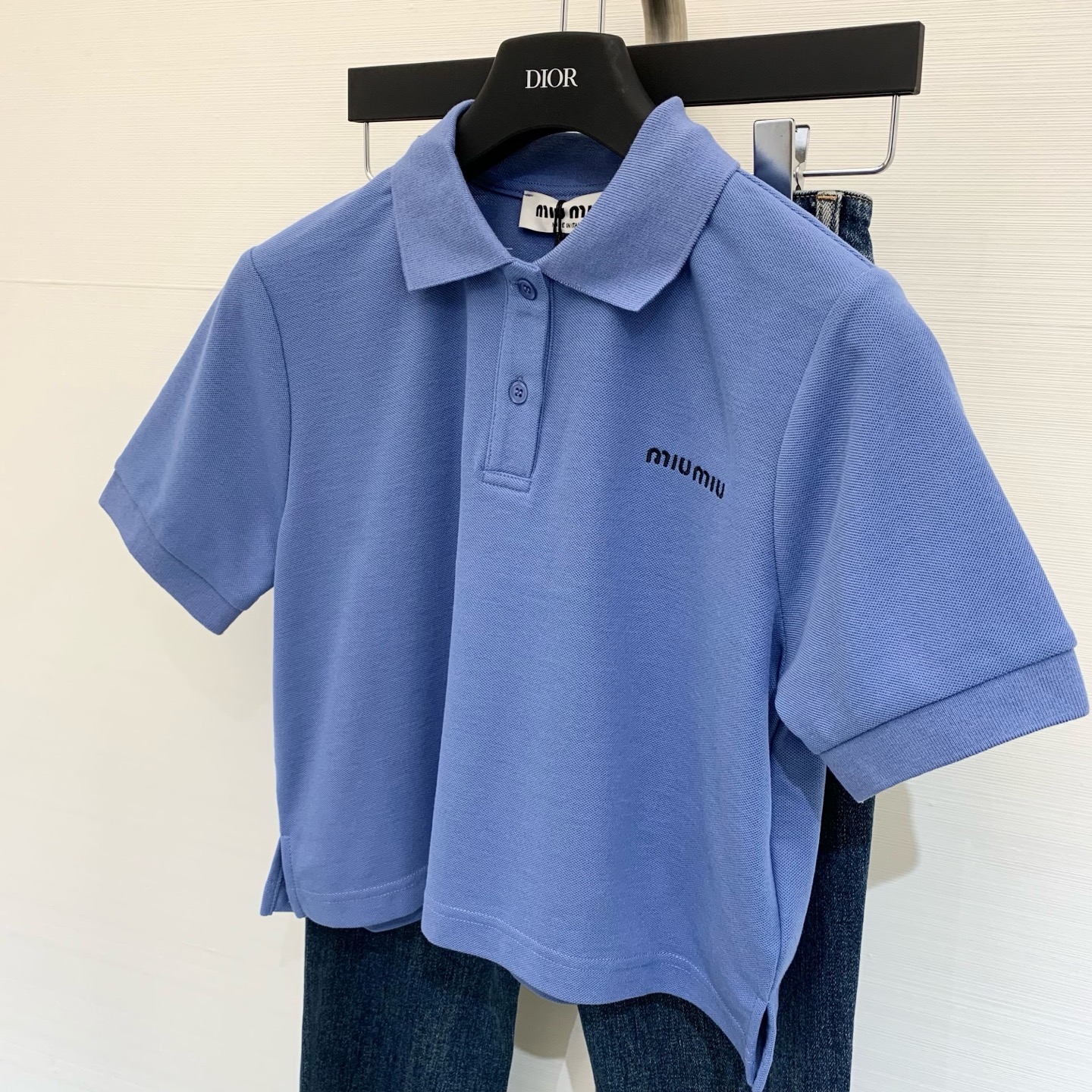 MIUUMIU 2025 Summer Polo T-Shirt, High Waist, Embroidered, Breathable Cotton 4 i1746168141300 8147 0 2