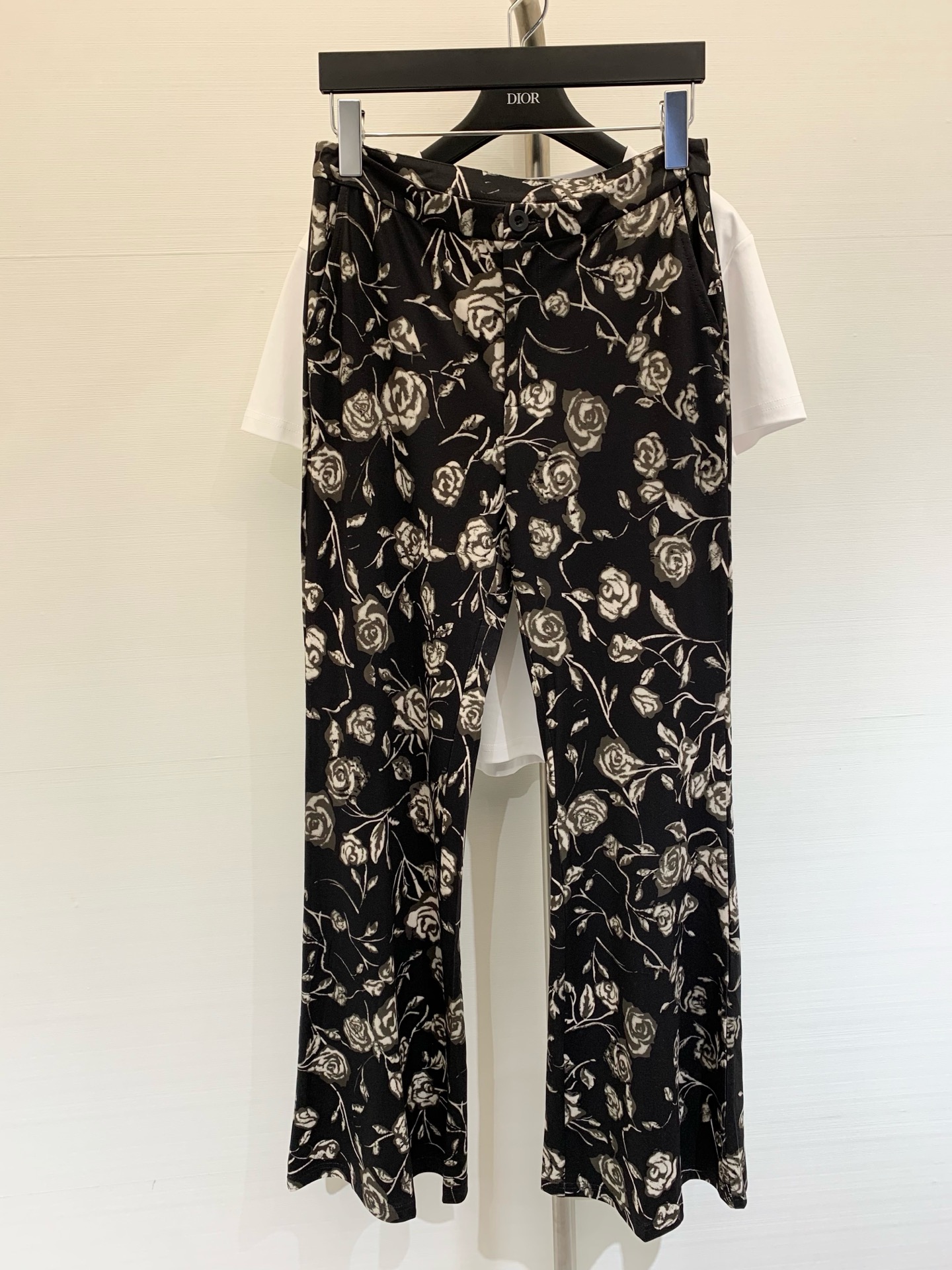 NO:420746,New summer style rose prints with slightly flare straight wide-leg pants lazy and versatile size, alexander wang19860909夏季新款 玫瑰花印花微喇直筒阔腿裤 慵懒又百搭 码数,,alexander wang,Women's clothing